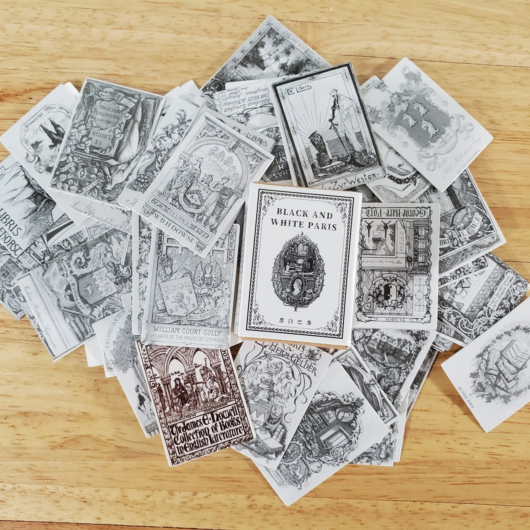 100 Mini 19th Early 20th Century Book Plates Vintage Pictures Scrapbooking Stamping