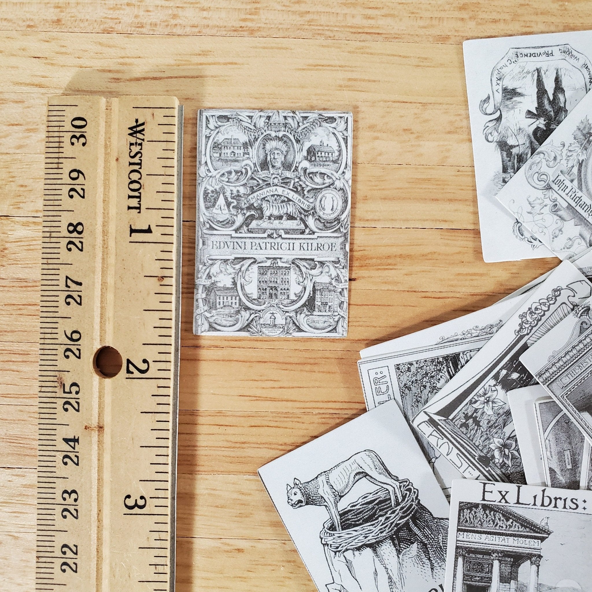 100 Mini 19th Early 20th Century Book Plates Vintage Pictures Scrapbooking Stamping - Image 4