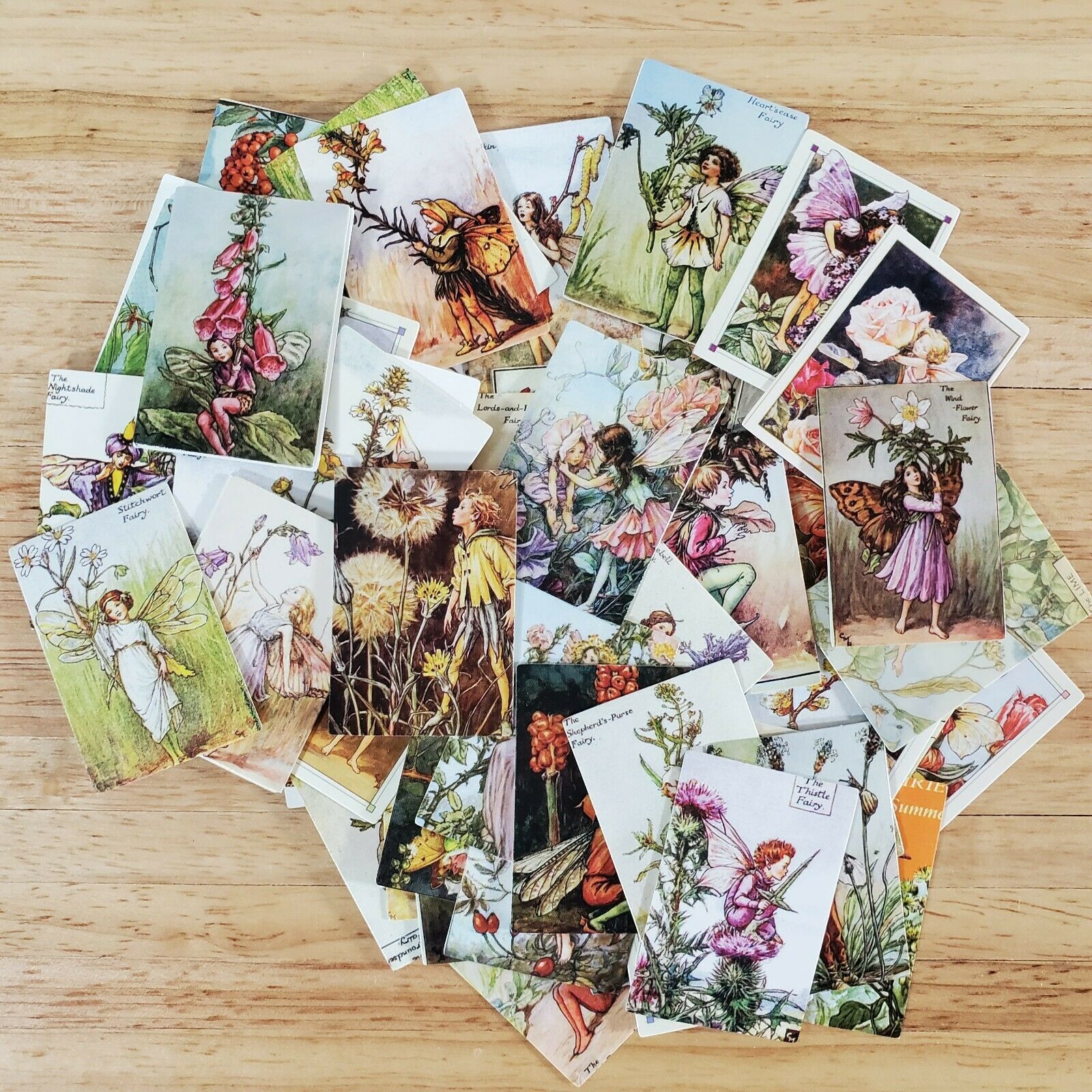 100 Mini Flower Fairy Fairies Prints on Cardstock Vintage Pictures Scrapbooking - Image 2