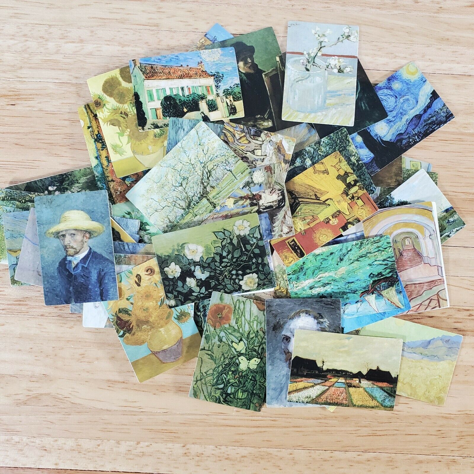 100 Mini Vincent Van Gogh Prints on Cardstock Vintage Pictures Scrapbooking