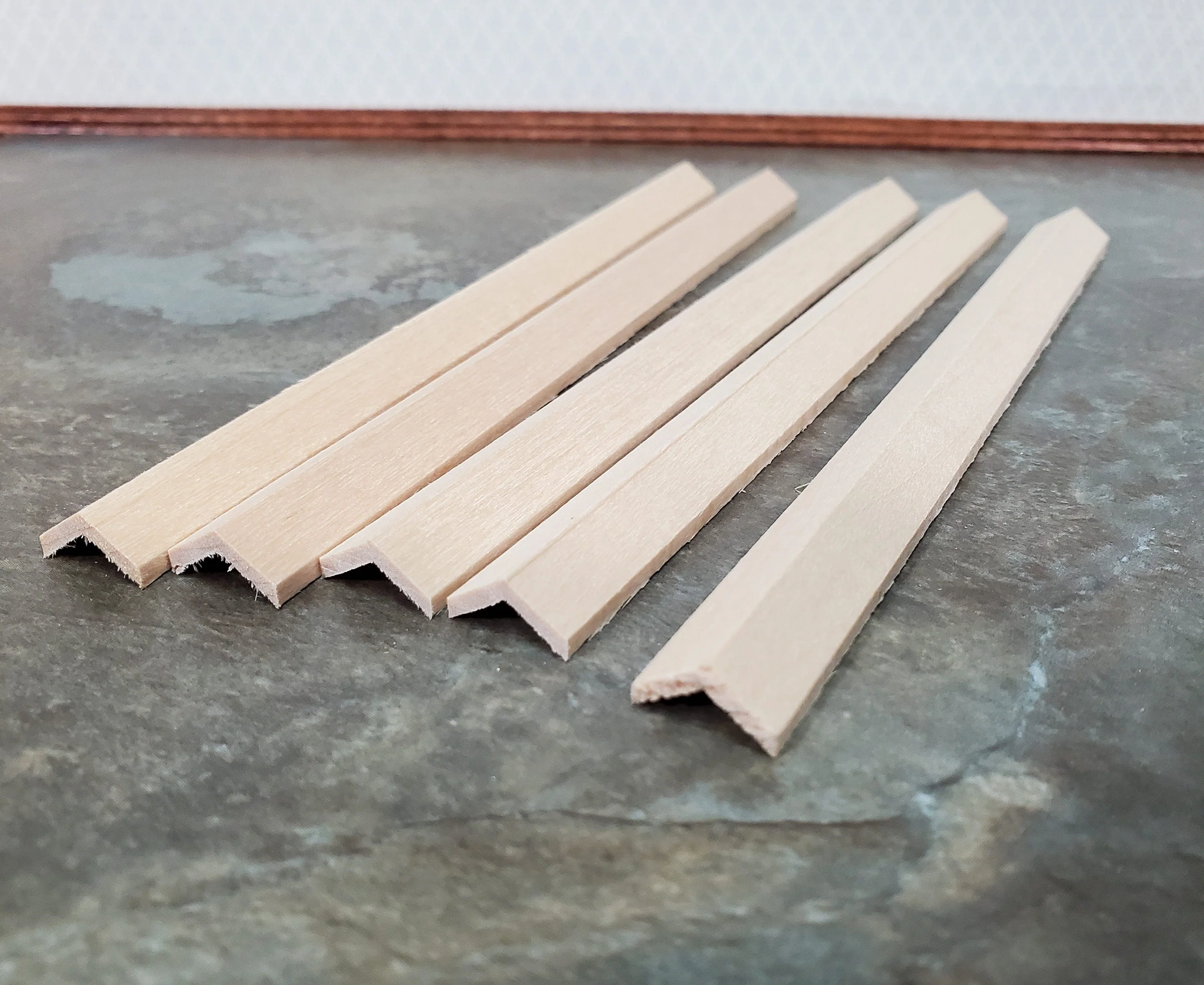 120 Degree Angle for Roof Trim 3/8" x 3/8" x 6" long Scrap Pieces (5) NE1084 Scale Model Building