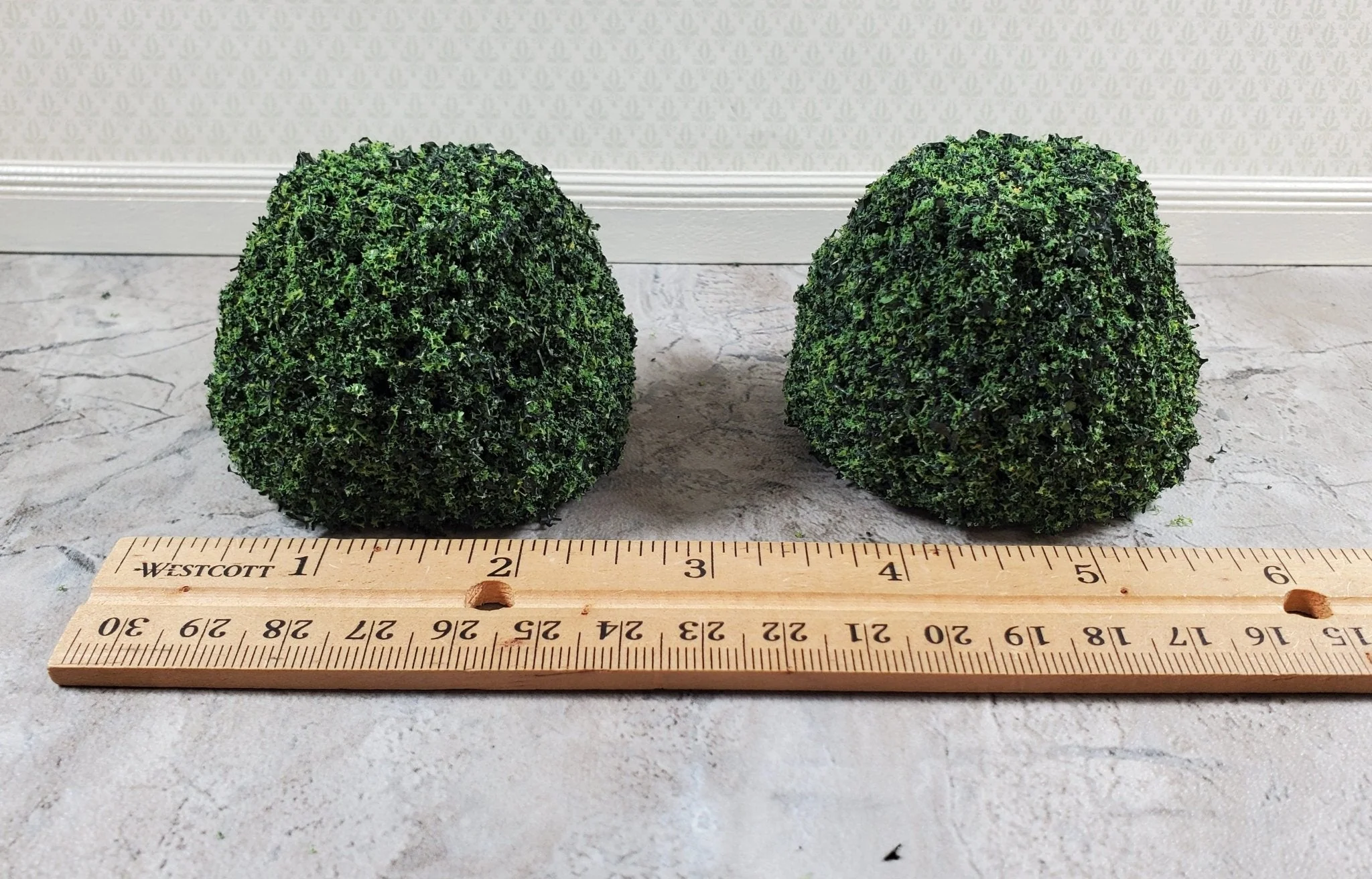 2 Model Scenery Round Mound Shrubs Bushes Dollhouses Scale Models Model RR 4.5" - Image 2