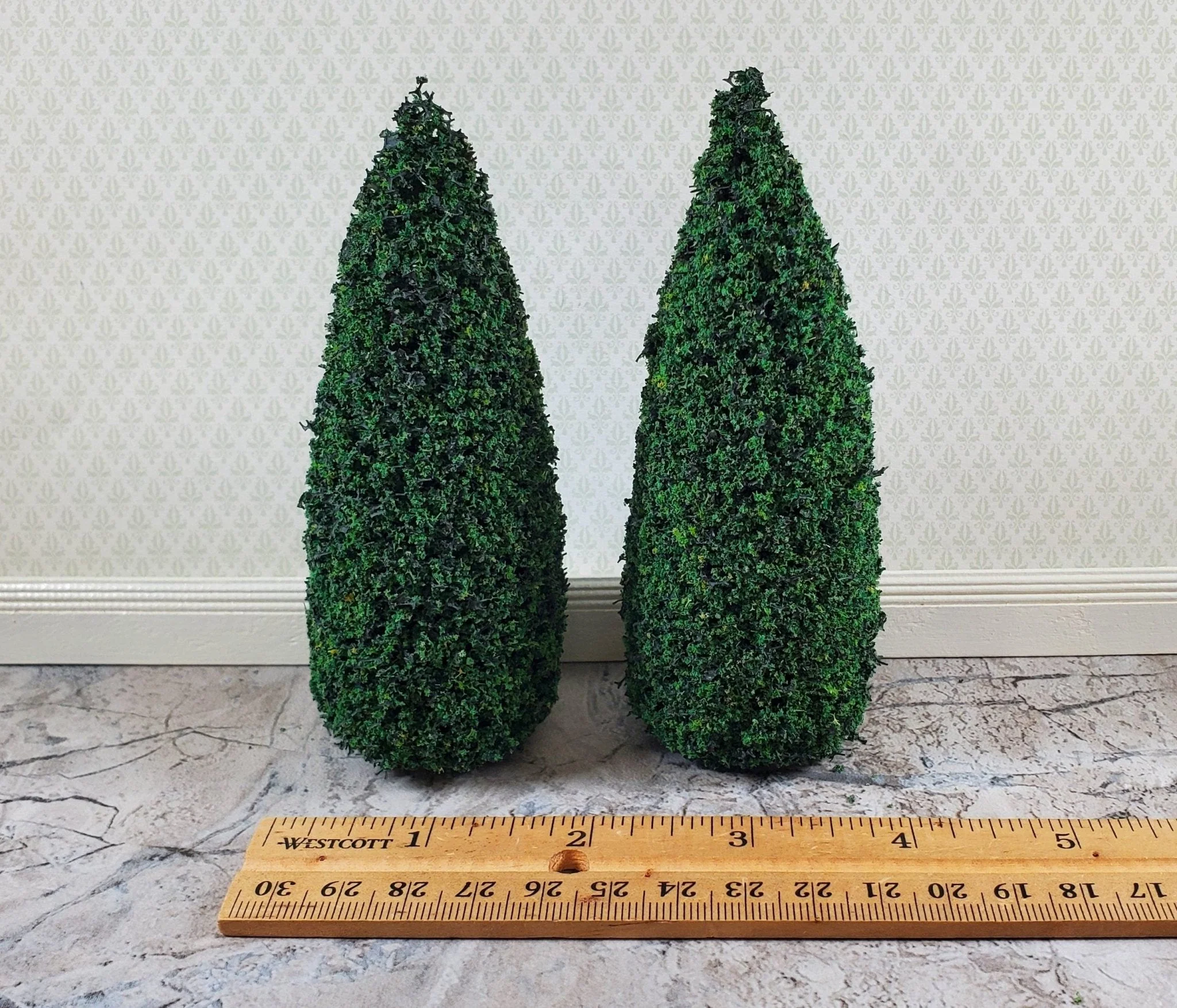 2 Model Scenery Shrubs Trees Bushes Green Dollhouses Scale Models Model RR 4.5" - Image 3