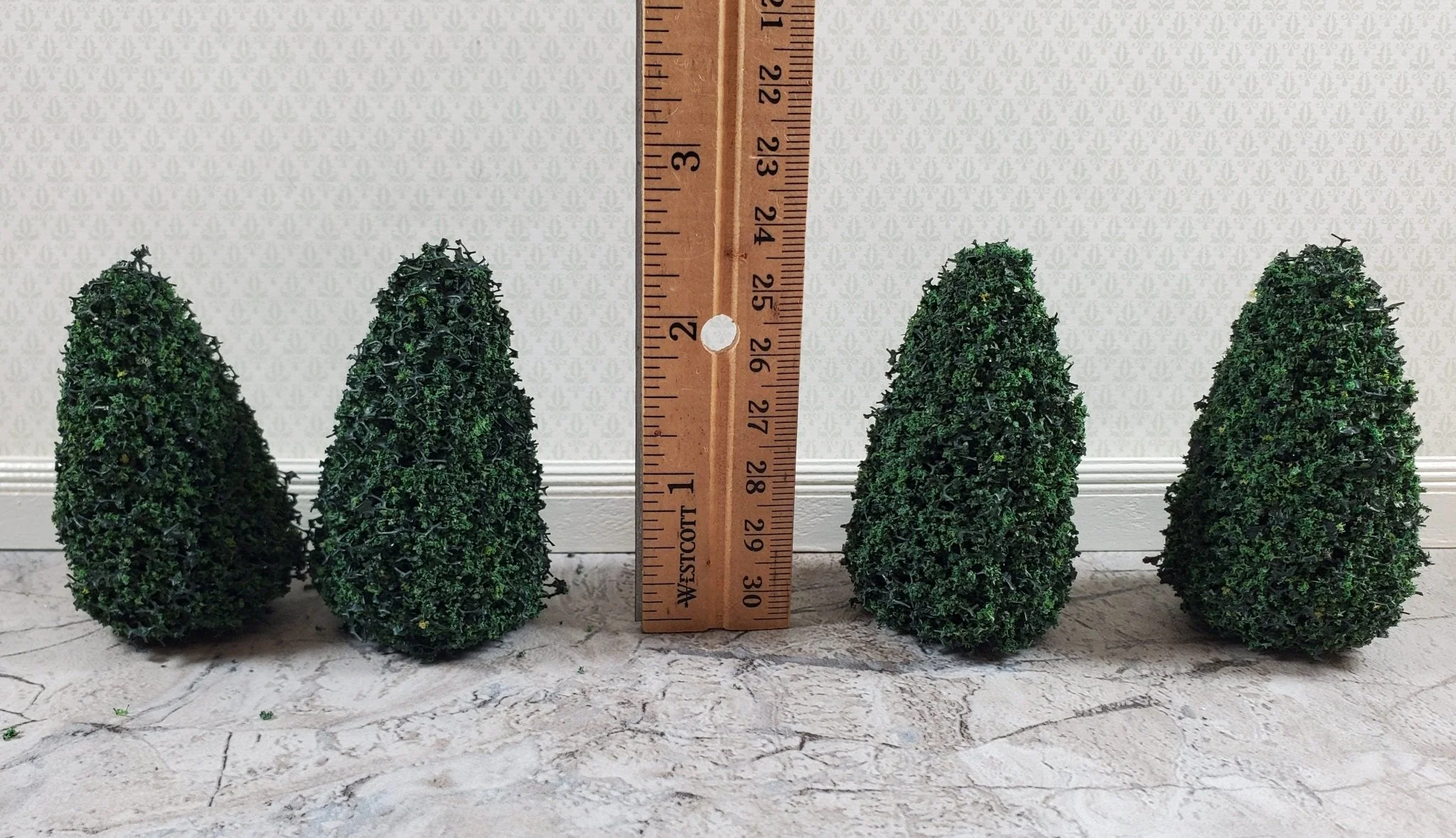 4 Model Scenery Shrubs Bushes Tapered Green Dollhouses Scale Models Model RR 2.5" - Image 3