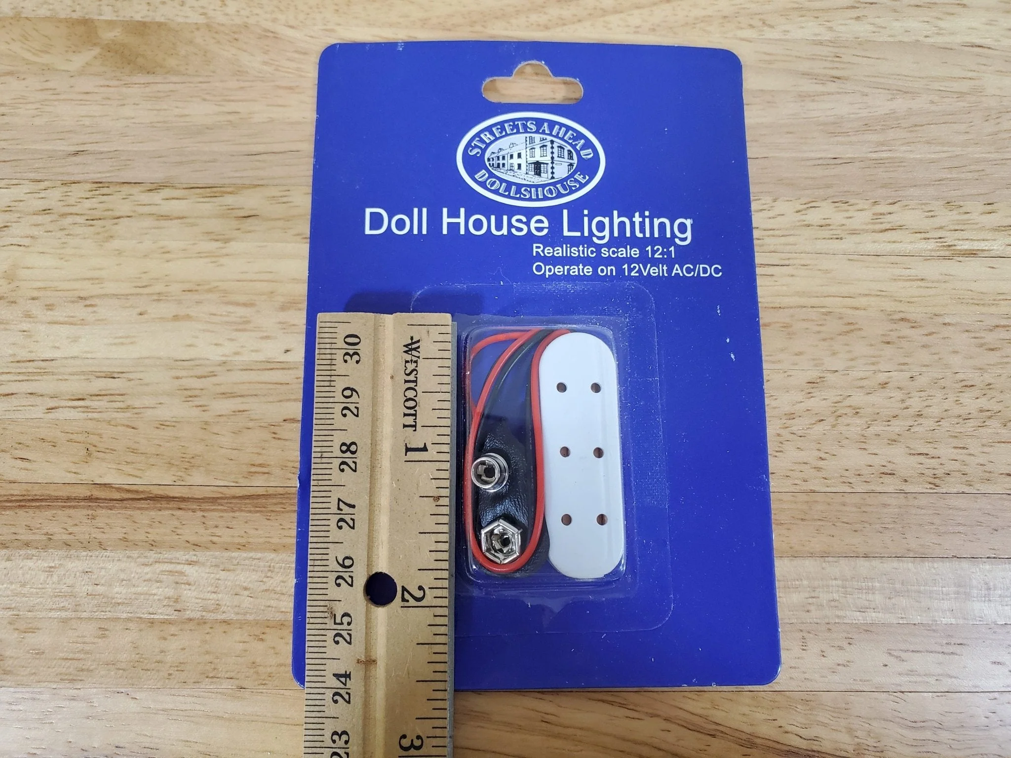 9 Volt Battery Adapter with 3 Plugs Dollhouse Miniatures Wiring Lights - Image 2