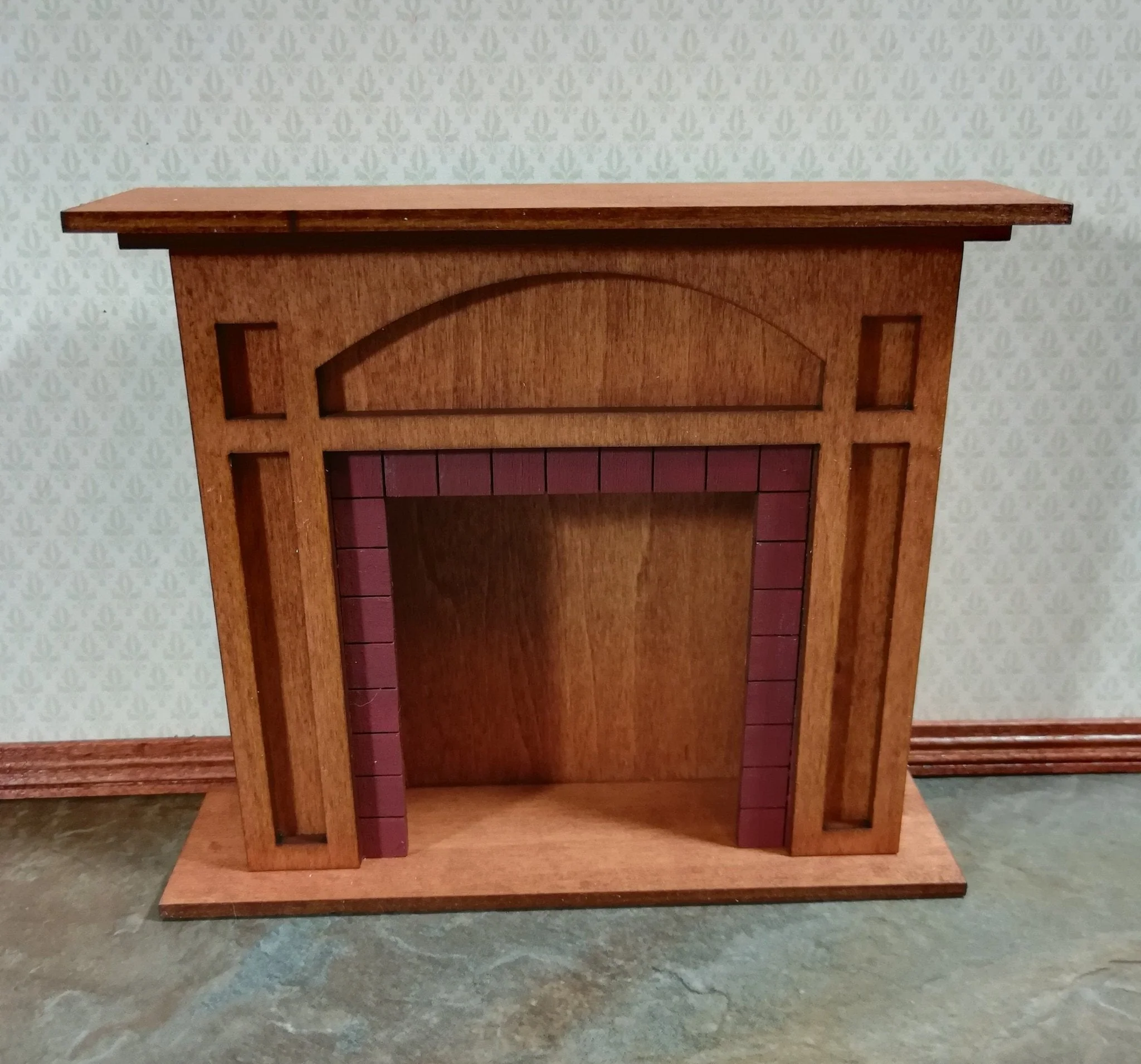 Arts & Crafts Fireplace Dollhouse Miniature Kit 1:12 Scale Original Design - Image 2