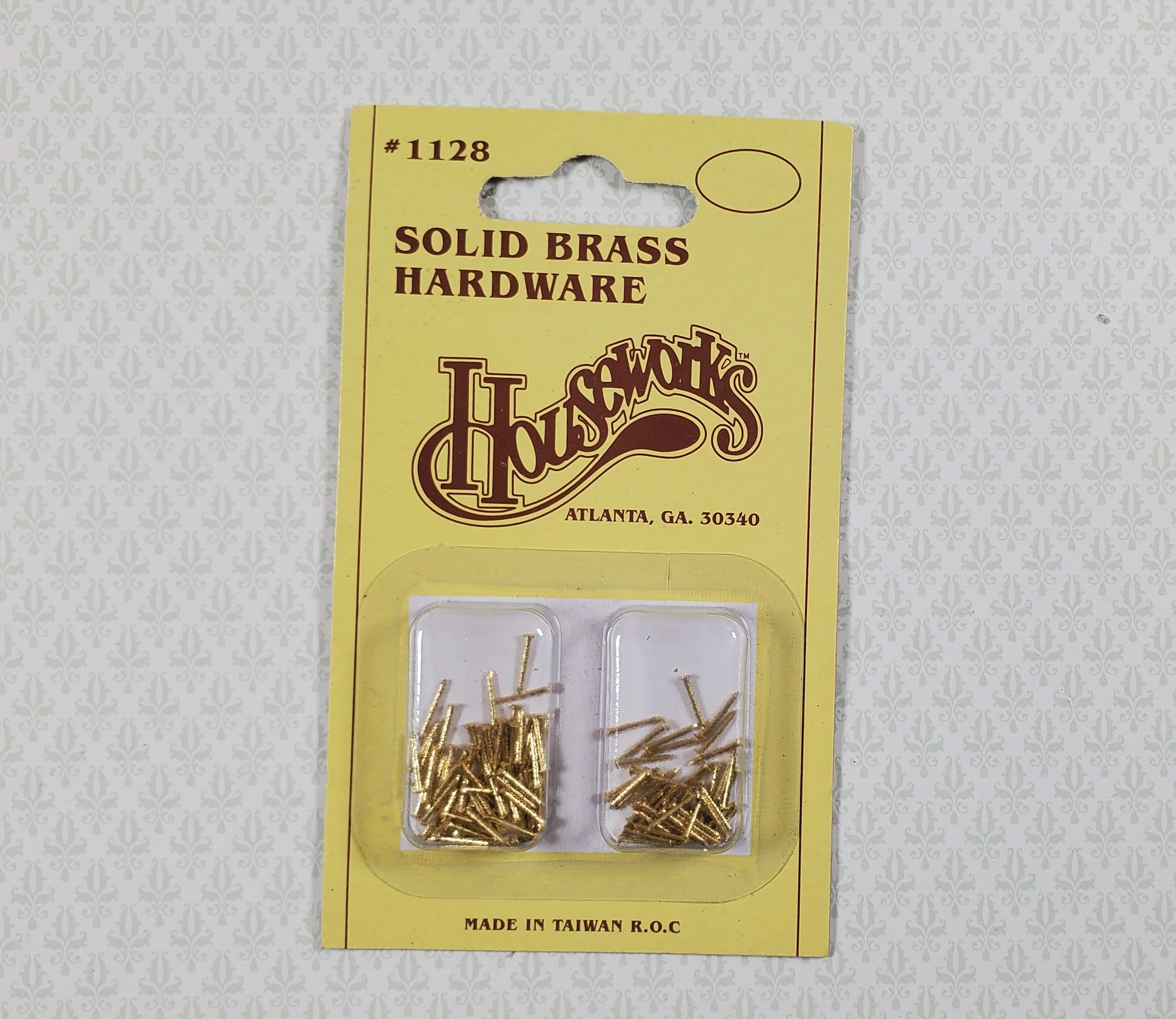 Brass Nails Brads Small Tiny Thin 1/4" x100 for Miniatures Houseworks #1128