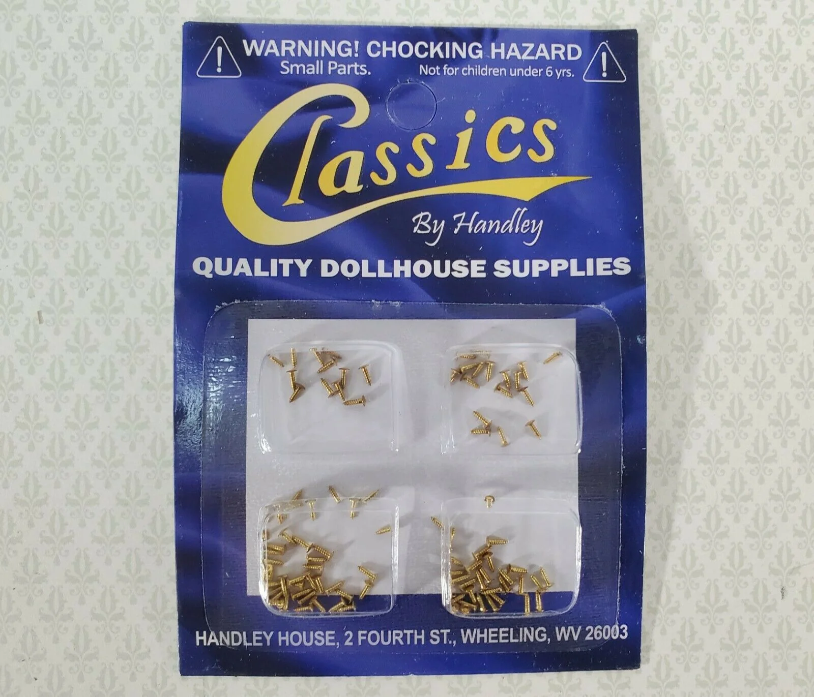 Brass Nails Brads Small Tiny Thin 1/8" Pack of 100 Dollhouse Miniatures Hardware