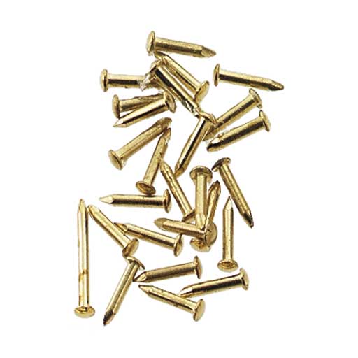 Brass Nails Brads Small Tiny Thin 4mm 100 pcs for Miniatures Houseworks #1129 - Image 2