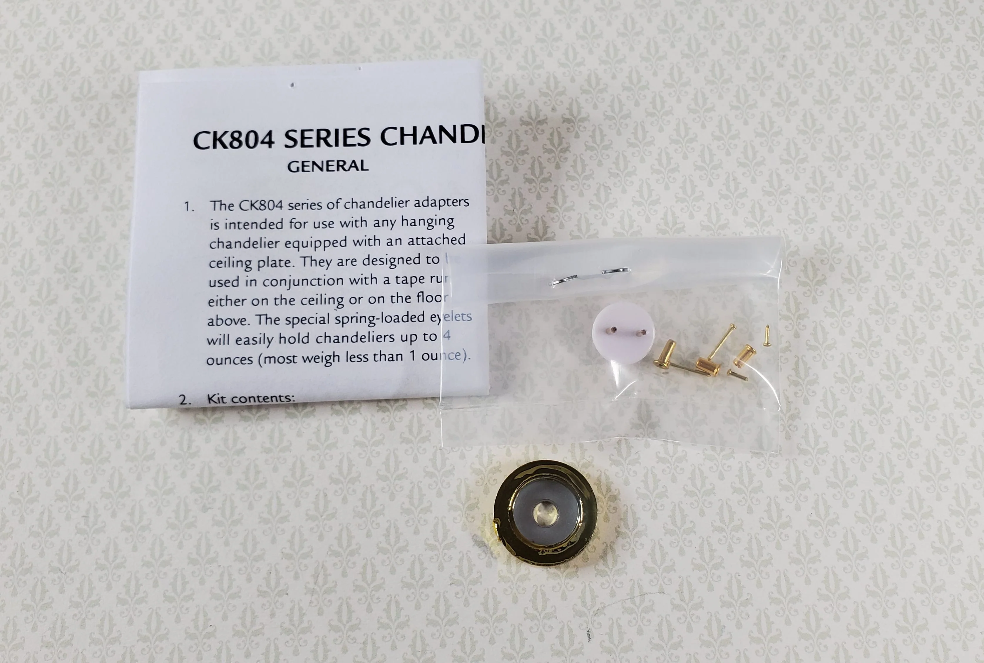 Cir-Kit Chandelier Adaptor for Lights 1:12 Dollhouses CK804-1 19/32" Diameter - Image 2