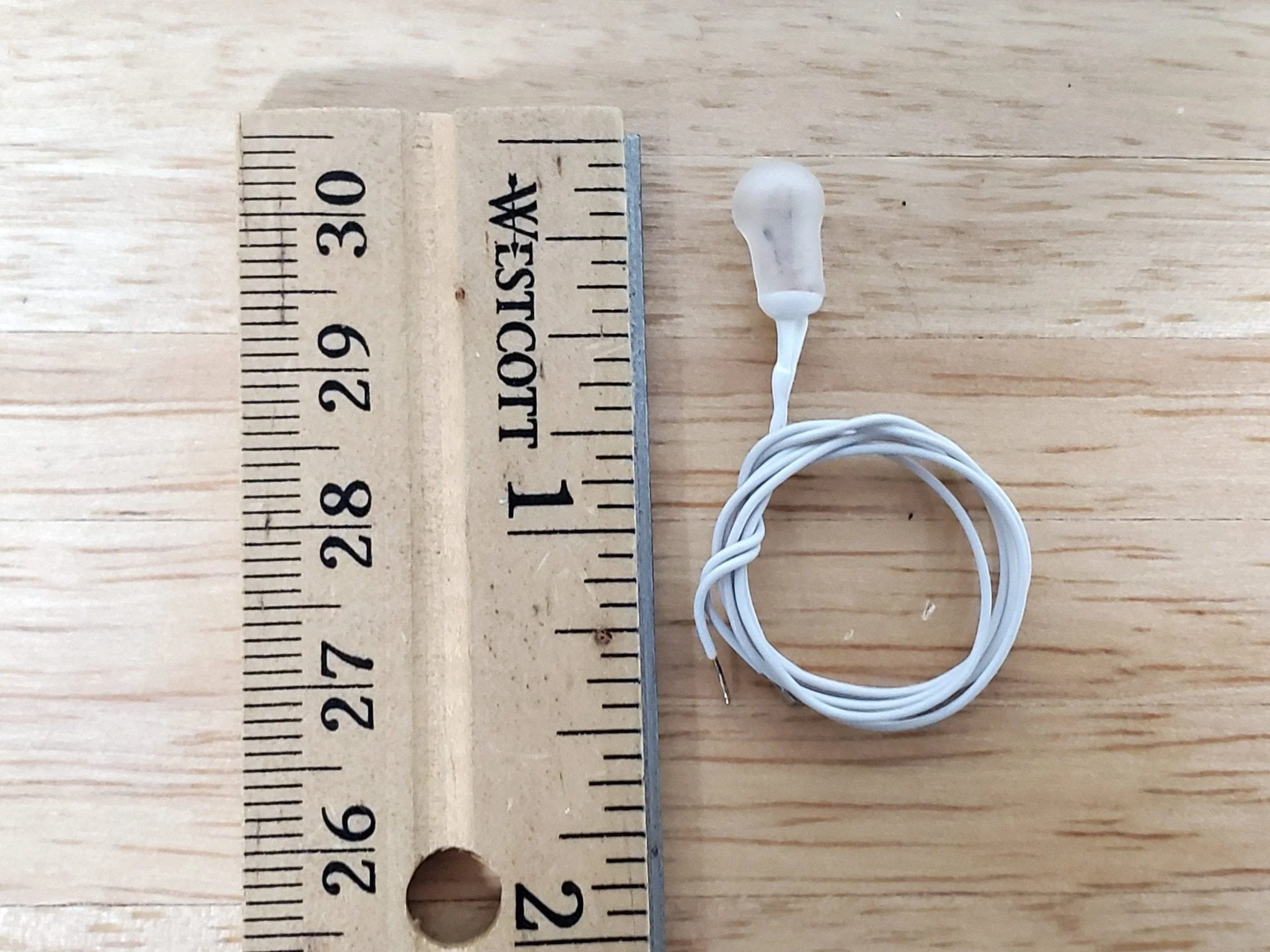 Cir-Kit Pea Bulb Frosted Light Fixture with Wire 1:12 Scale Dollhouse Miniature Attics Closets - Image 2