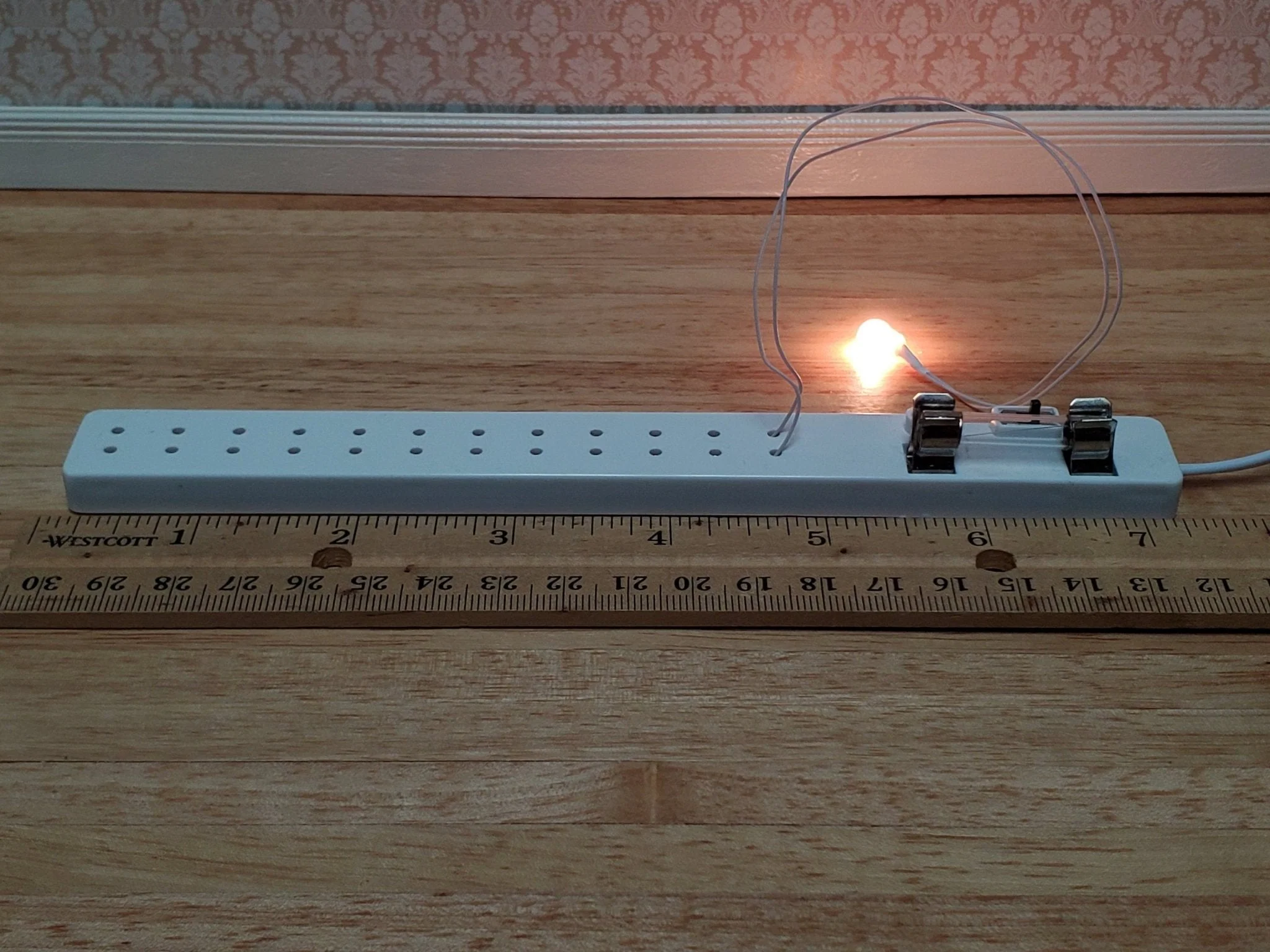 Cir-Kit Pea Bulb Frosted Light Fixture with Wire 1:12 Scale Dollhouse Miniature Attics Closets - Image 3