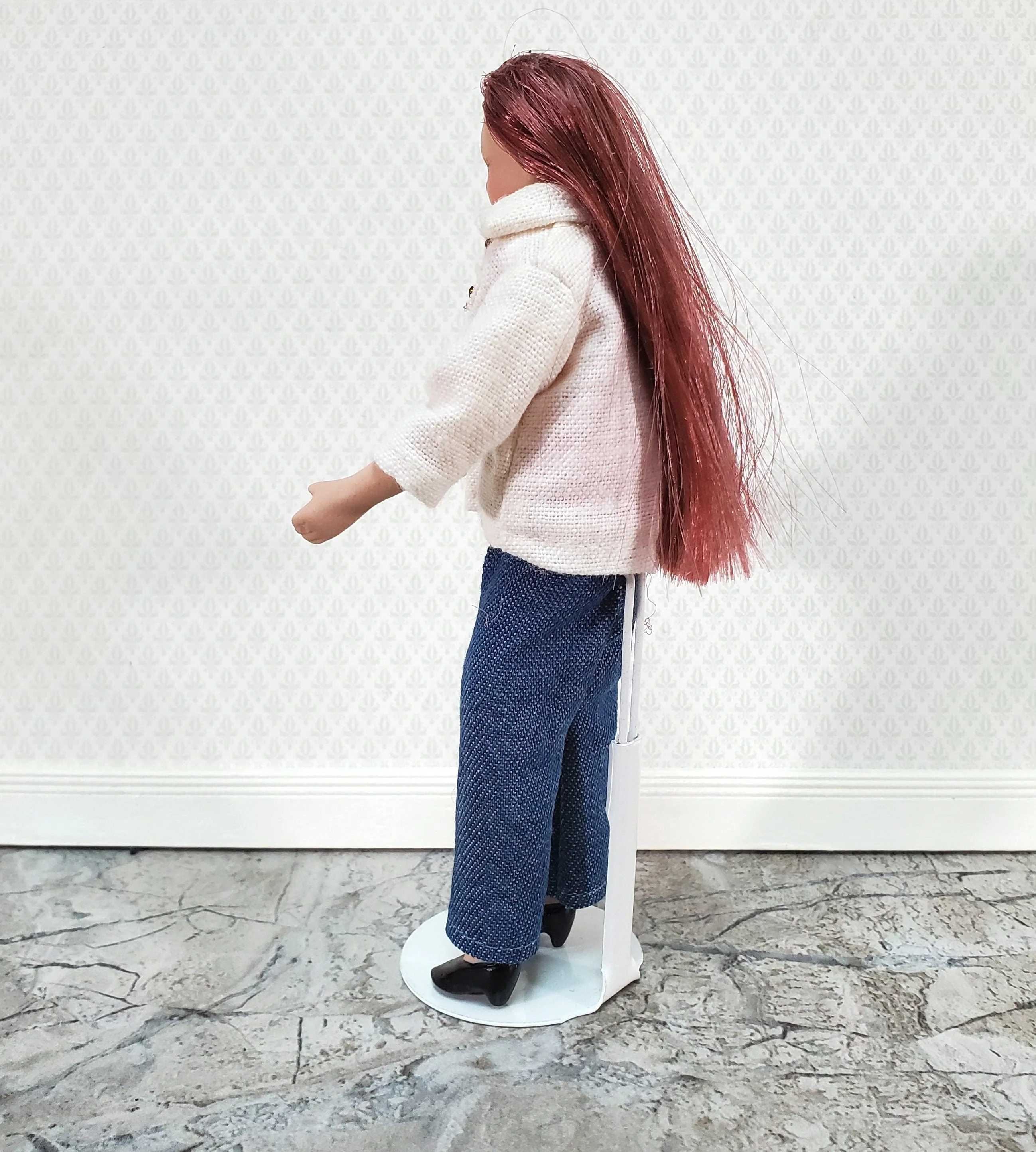 Doll Stand Metal for 4" - 6" Slim Waist Dolls 1:12 Scale Dollhouse Dolls Kaiser #1101 - Image 6