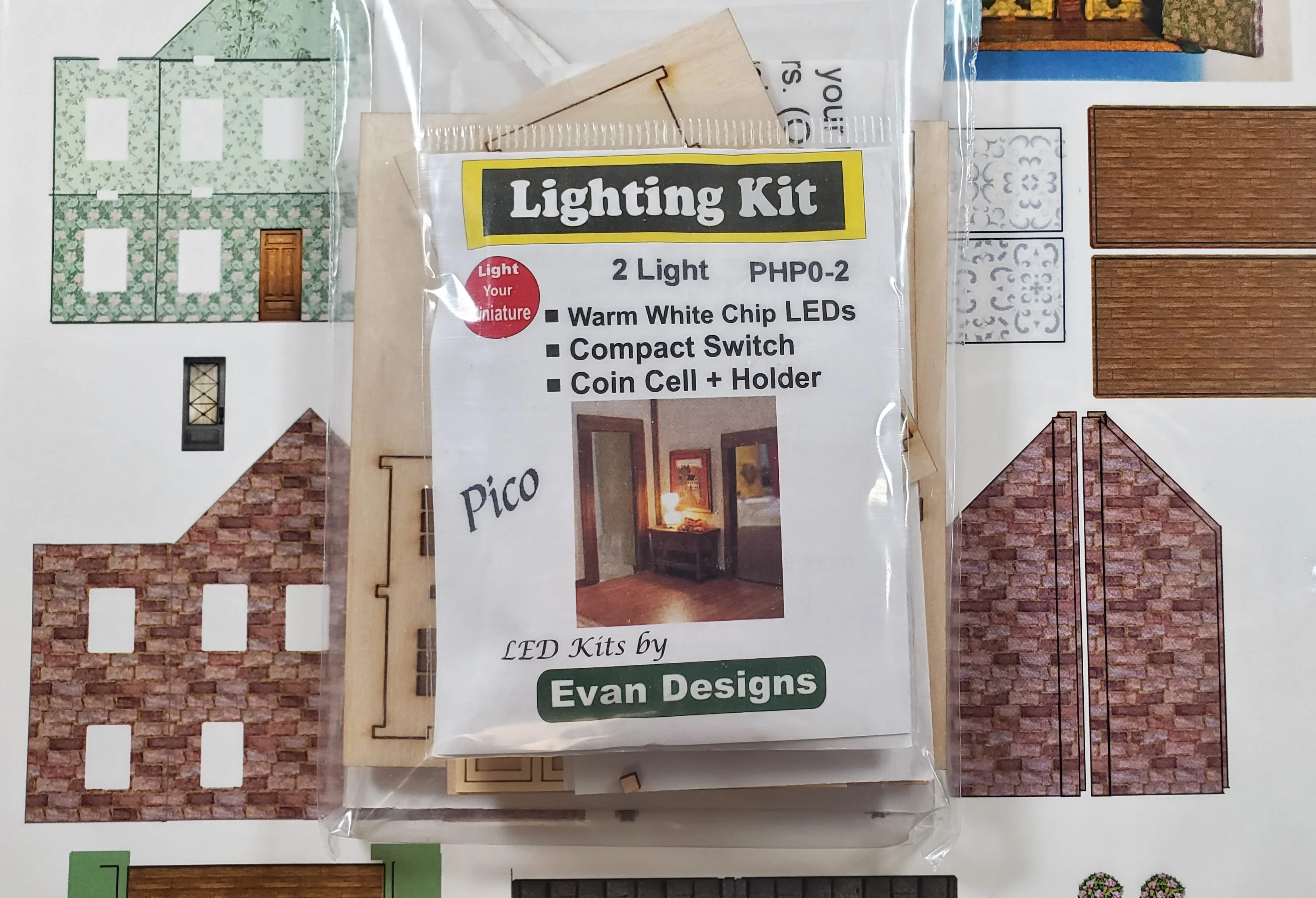 Dollhouse 1:144 Scale DIY Kit Grandpa's Toy House Electric with Wallpaper - Image 2