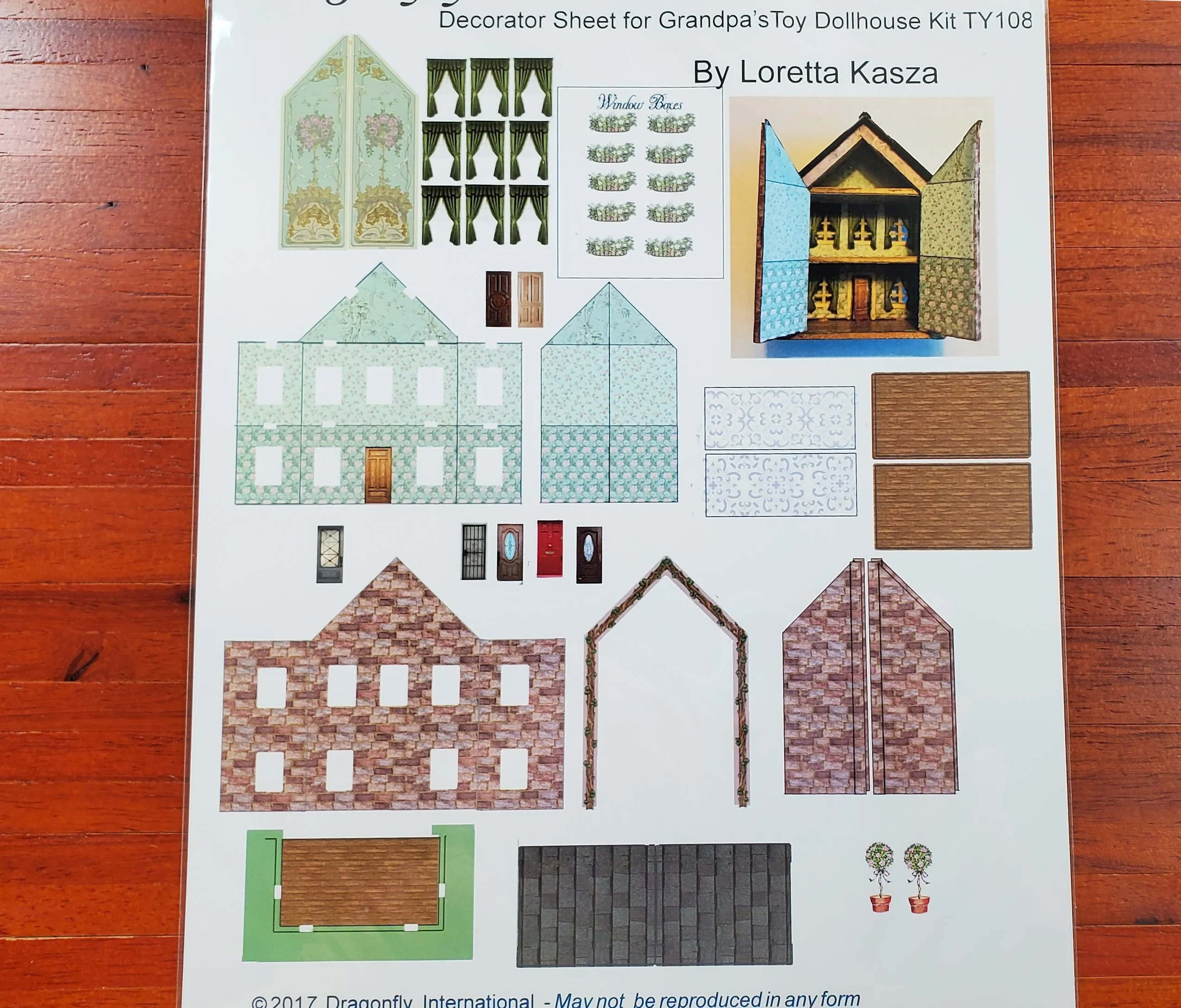 Dollhouse 1:144 Scale DIY Kit Grandpa's Toy House Electric with Wallpaper - Image 3