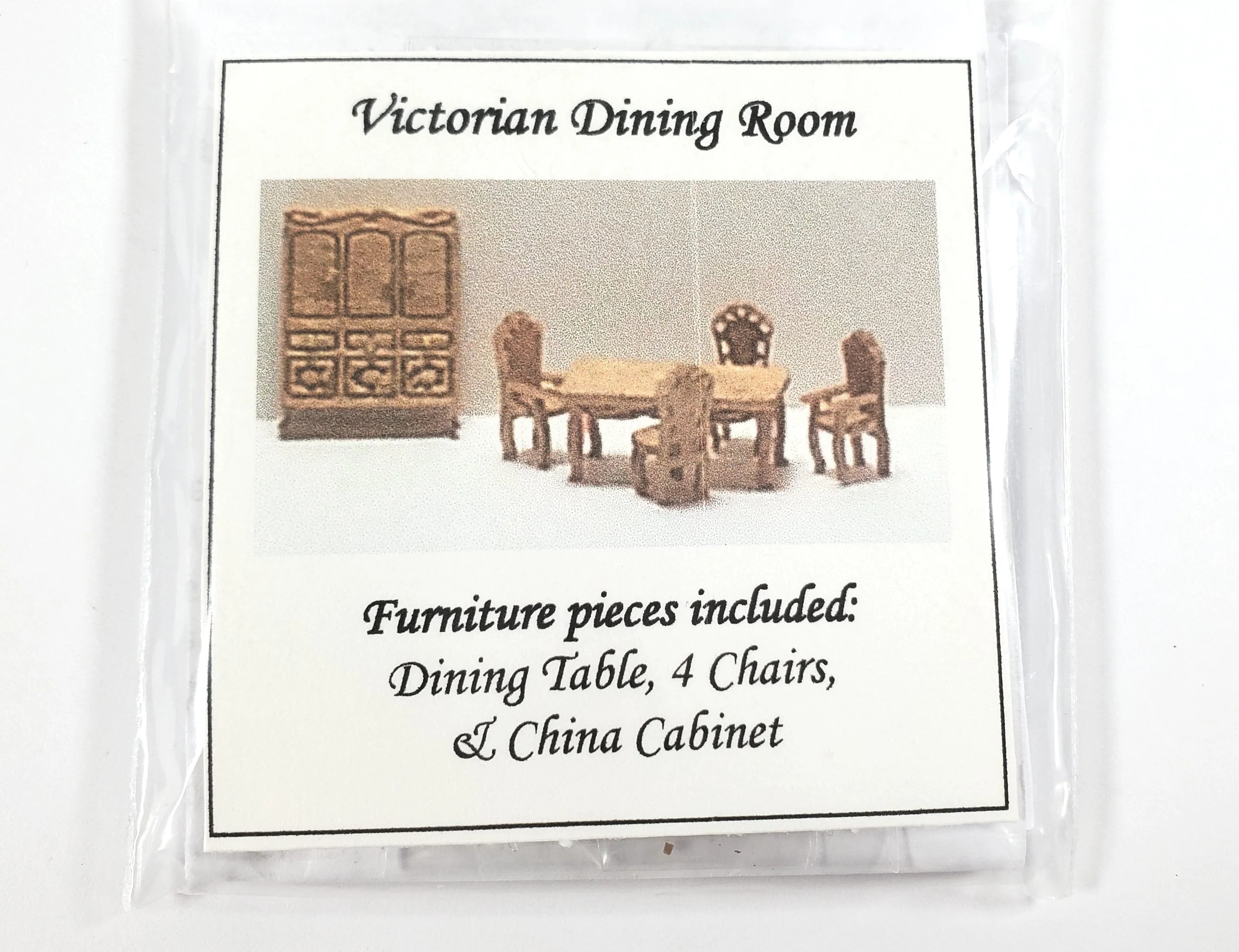 Dollhouse 1:144 Scale Furniture KIT DIY Victorian Dining Room Set Table Chairs + - Image 3