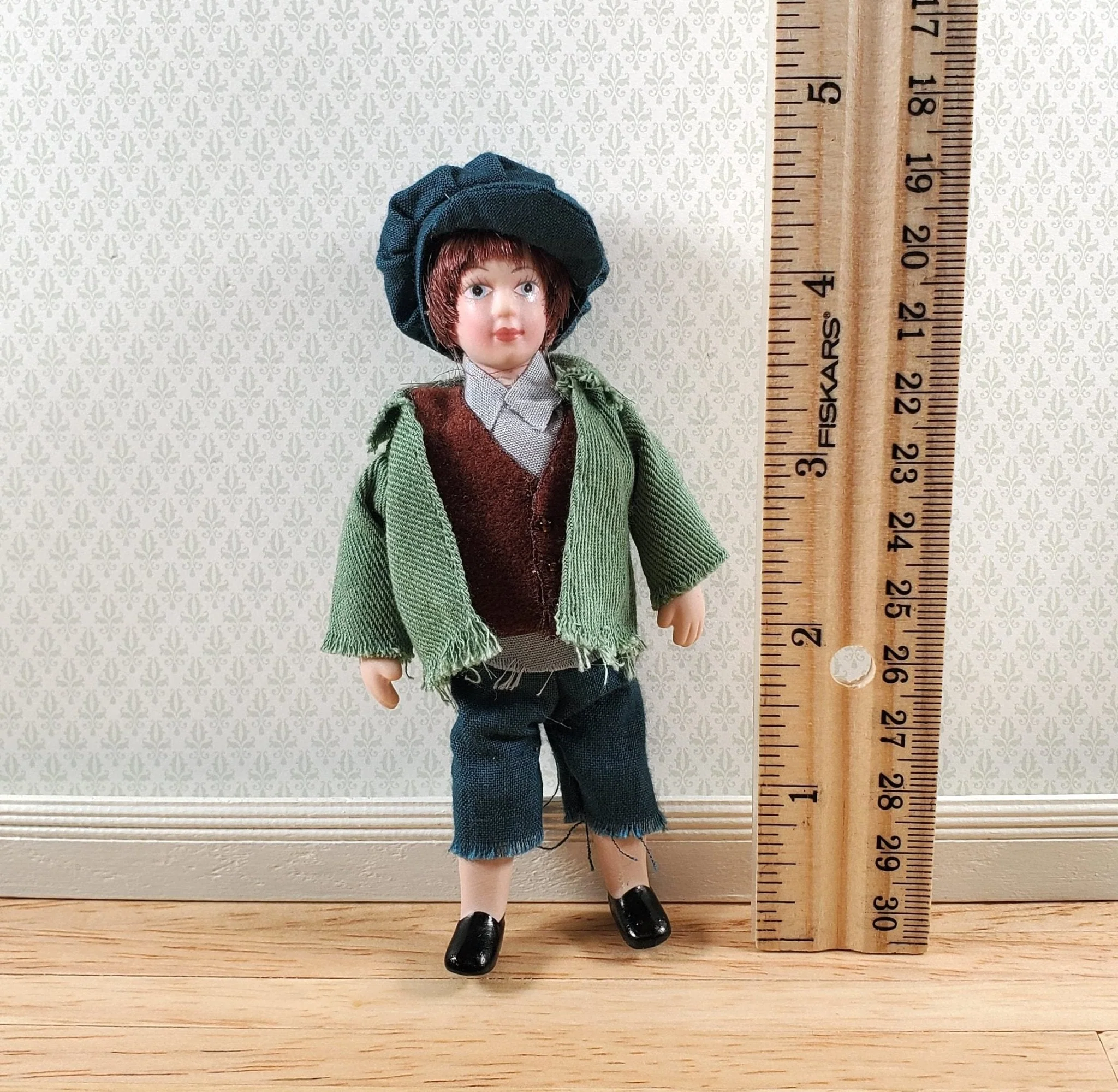 Dollhouse 1800s Poor Boy Son Doll Porcelain Semi-Poseable 1:12 Scale Family - Image 4