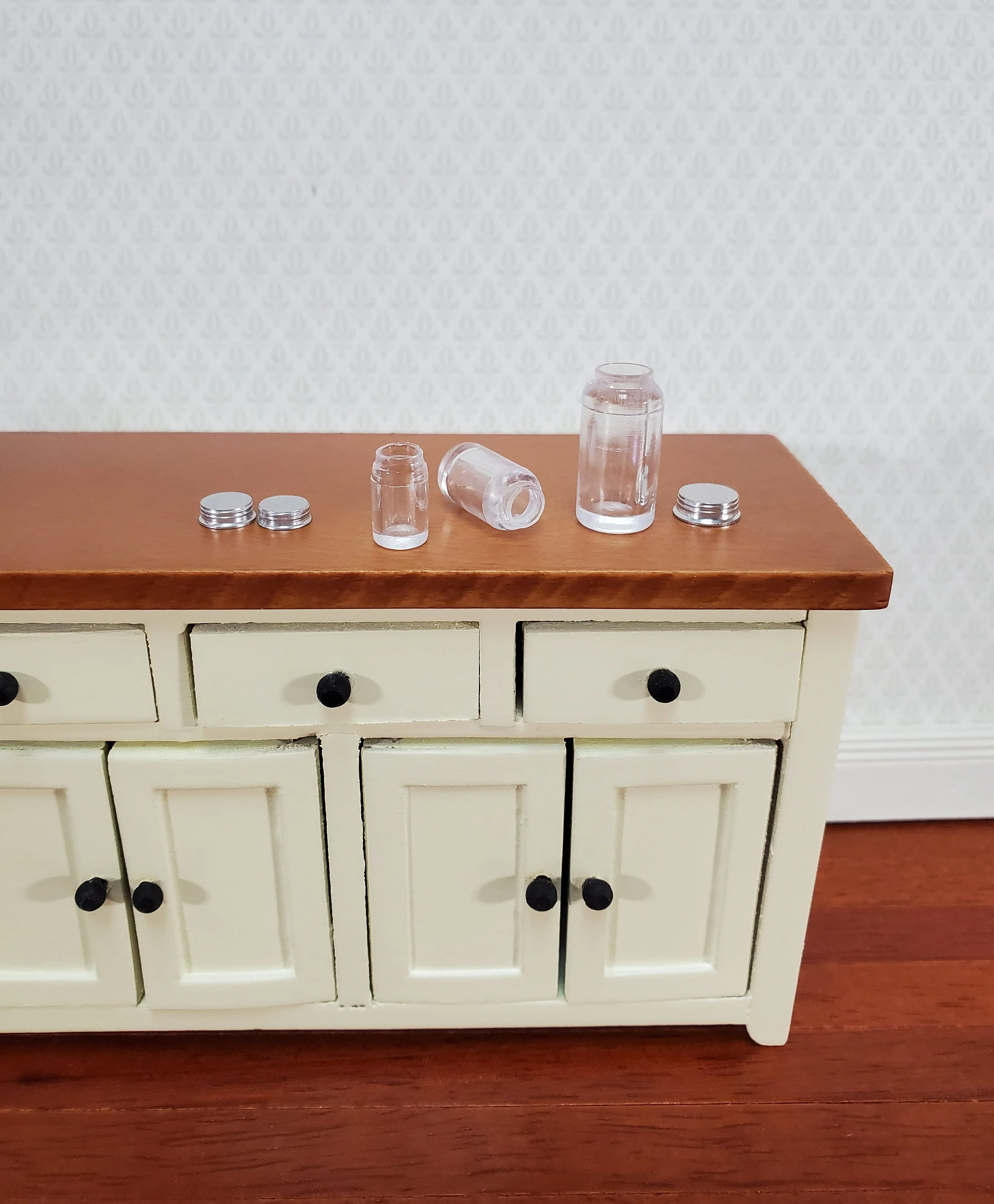 Dollhouse 3 Jars with Lids Large Medium Small for Canning or Potions Apothecary - Image 3
