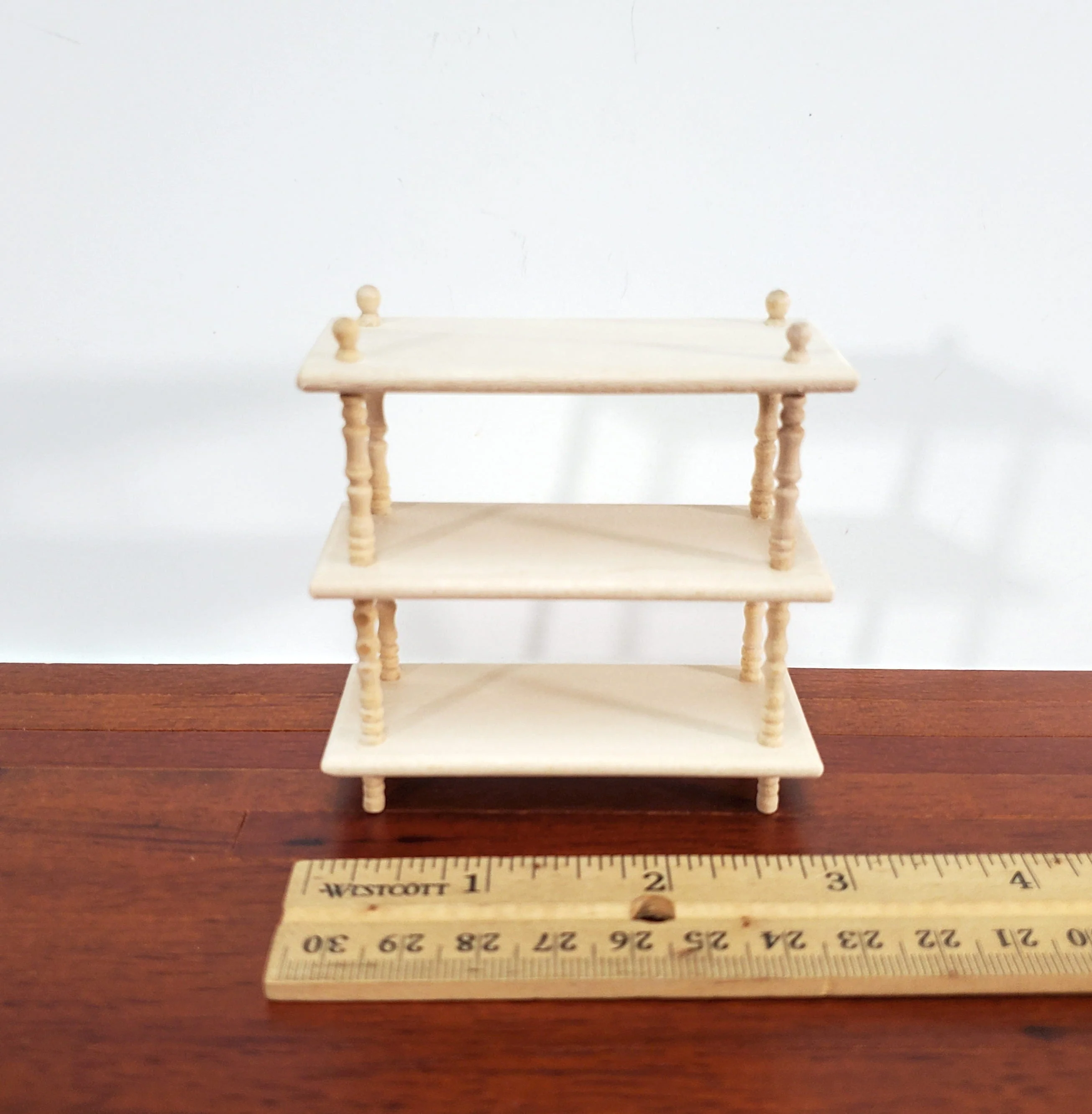 Dollhouse Bookshelf 3 Shelf Plant Stand or Bookcase 1:12 Scale Furniture Unfinished Unpainted - Image 4