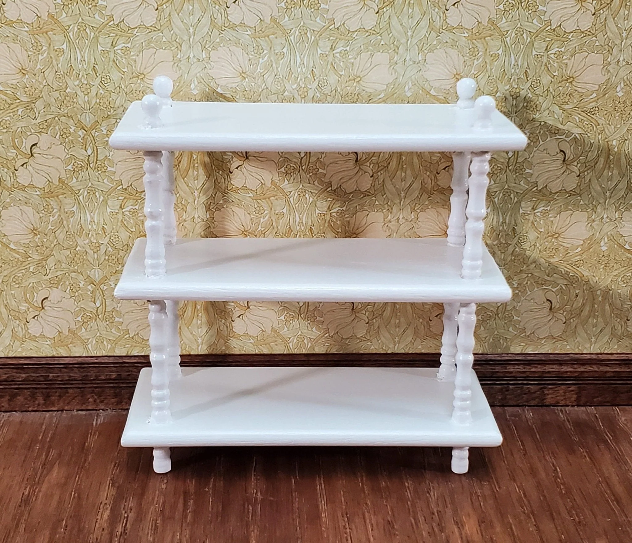 Dollhouse 3 Shelf Plant Stand or Bookcase Bookshelf 1:12 Scale Furniture White - Image 2