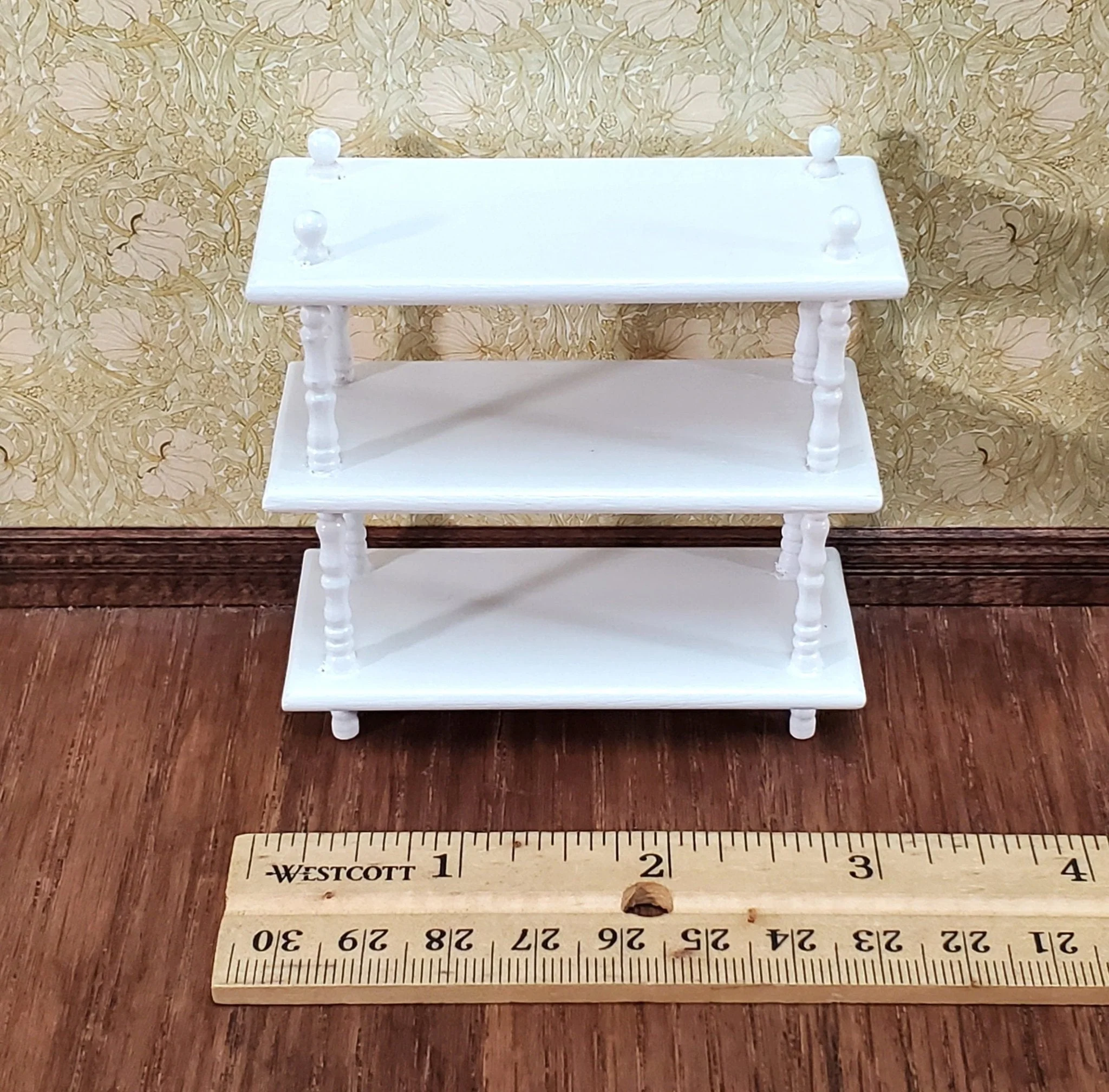 Dollhouse 3 Shelf Plant Stand or Bookcase Bookshelf 1:12 Scale Furniture White - Image 5
