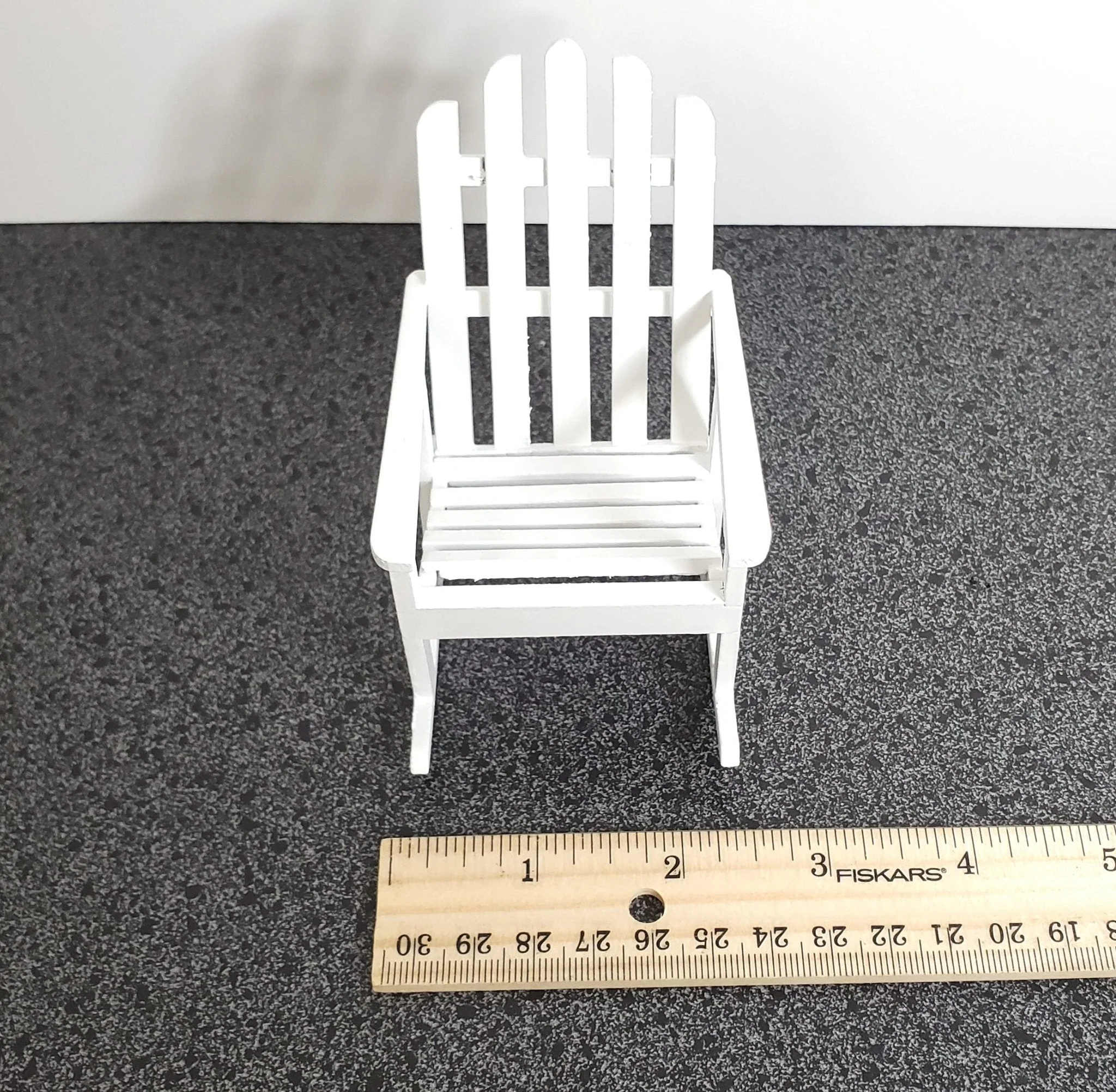 Dollhouse Adirondack Rocking Chair Rocker White 1:12 Scale Miniature Furniture - Image 8