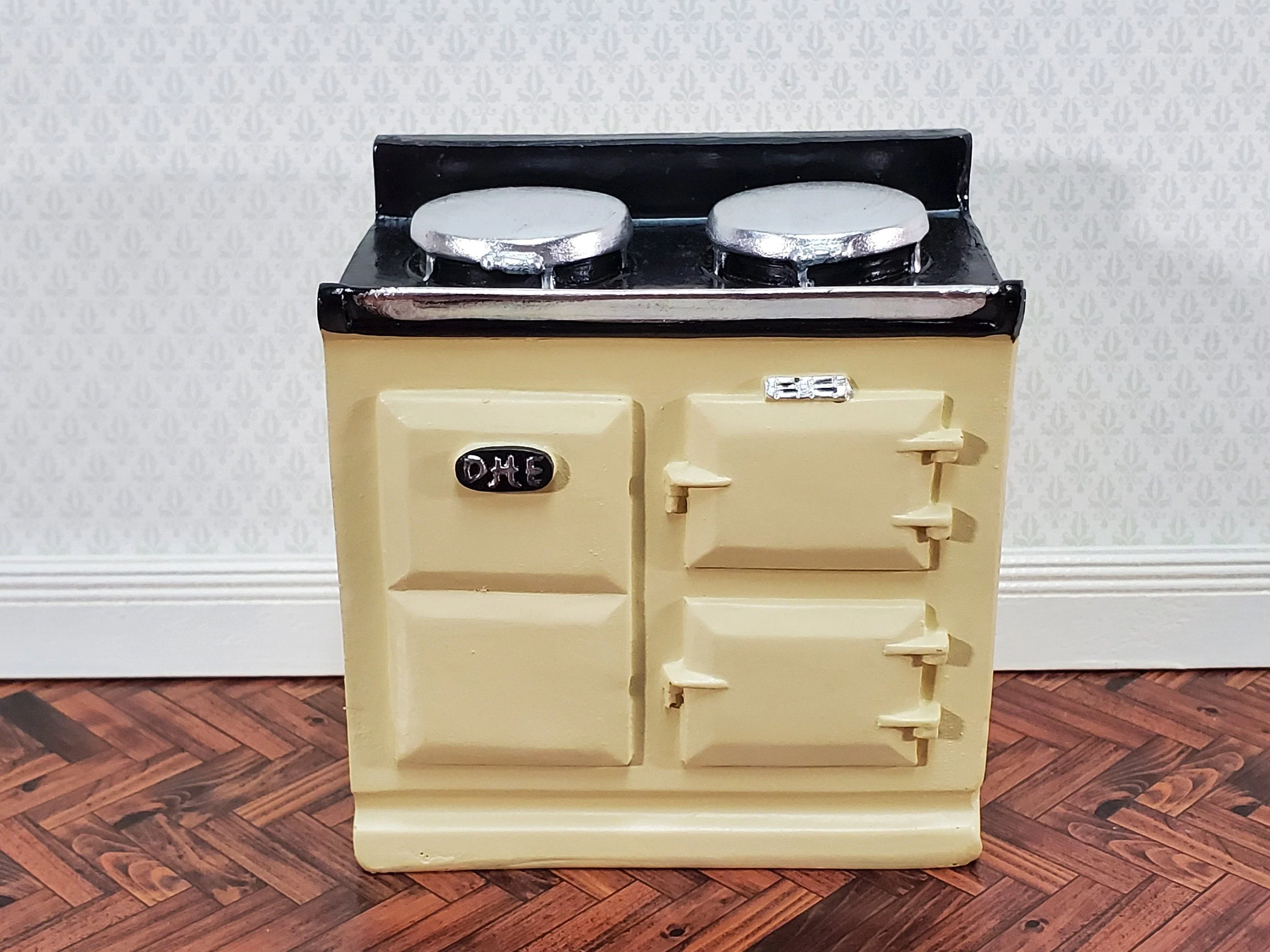 Dollhouse AGA Style Cooker Stove Oven Cream 1:12 Scale Miniature Kitchen - Image 2