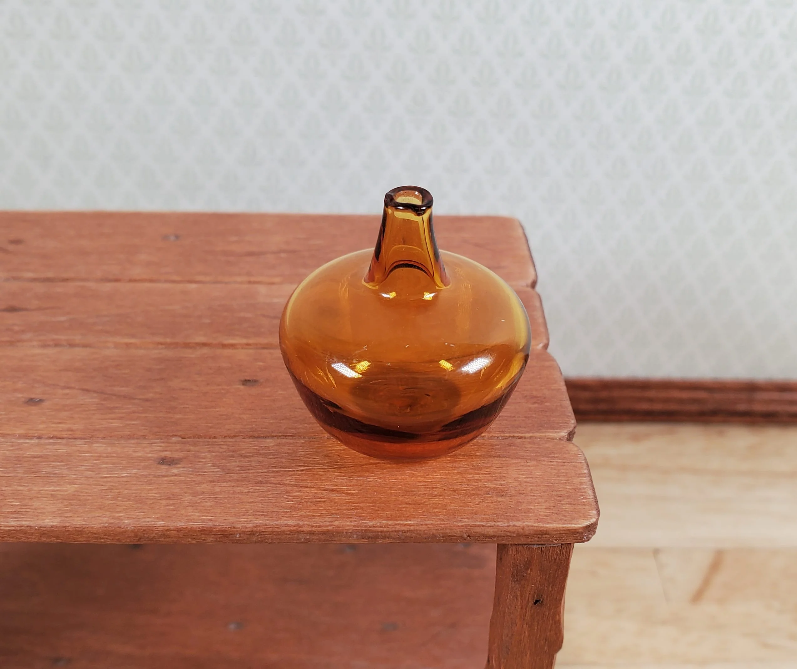 Dollhouse Antique Glass Amber Demijohn 1:12 Scale Miniature - Image 2