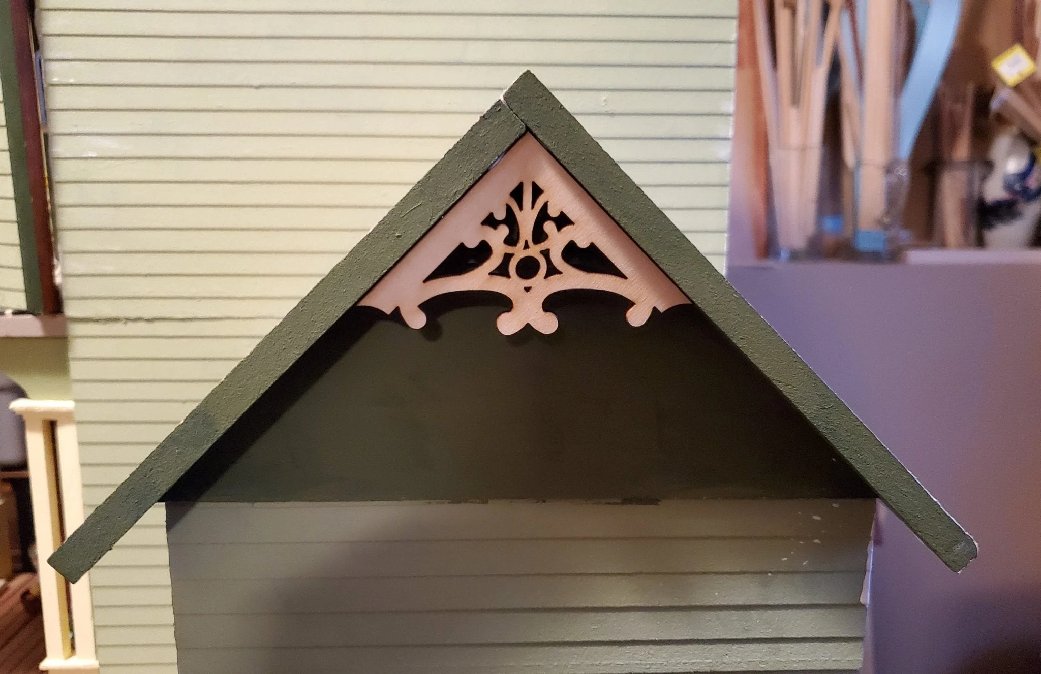 Dollhouse Apex Trim Victorian Style Pediment x2 Medium Miniature Wood Decoration MC147 - Image 2