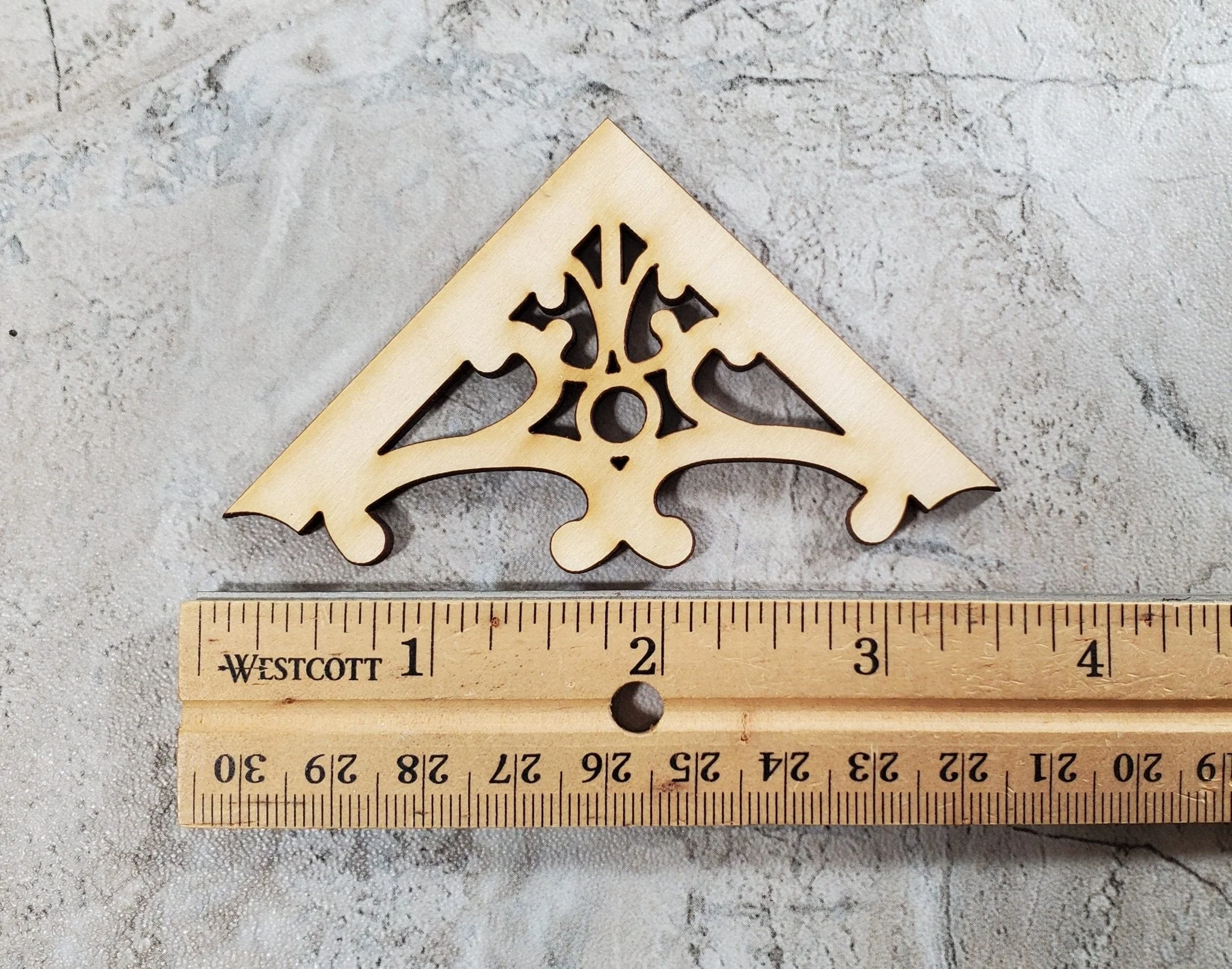 Dollhouse Apex Trim Victorian Style Pediment x2 Medium Miniature Wood Decoration MC147 - Image 6