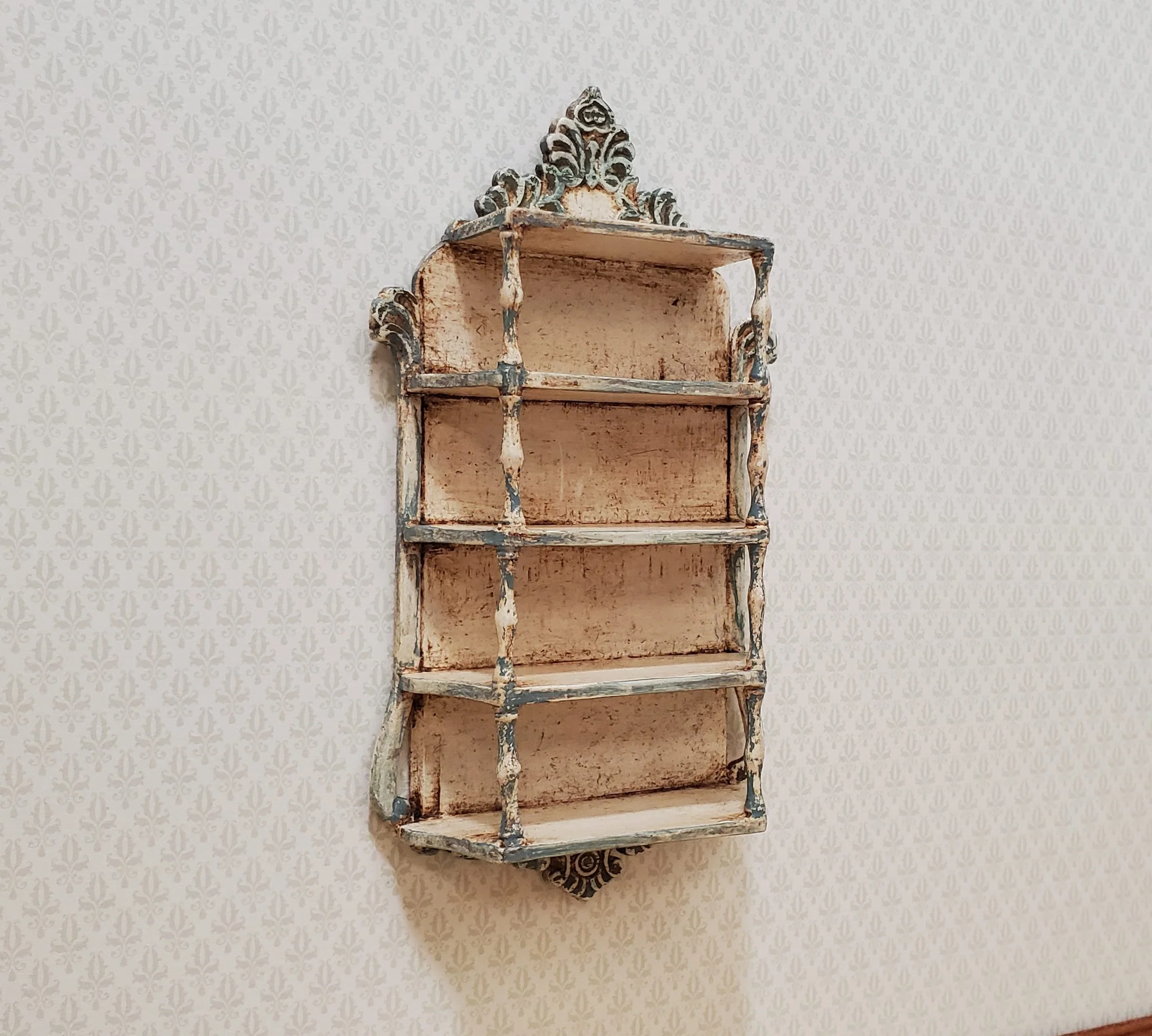 Dollhouse Artisan Hanging Shelf 1:12 Scale Miniature Shelves Shabby Chic - Image 2