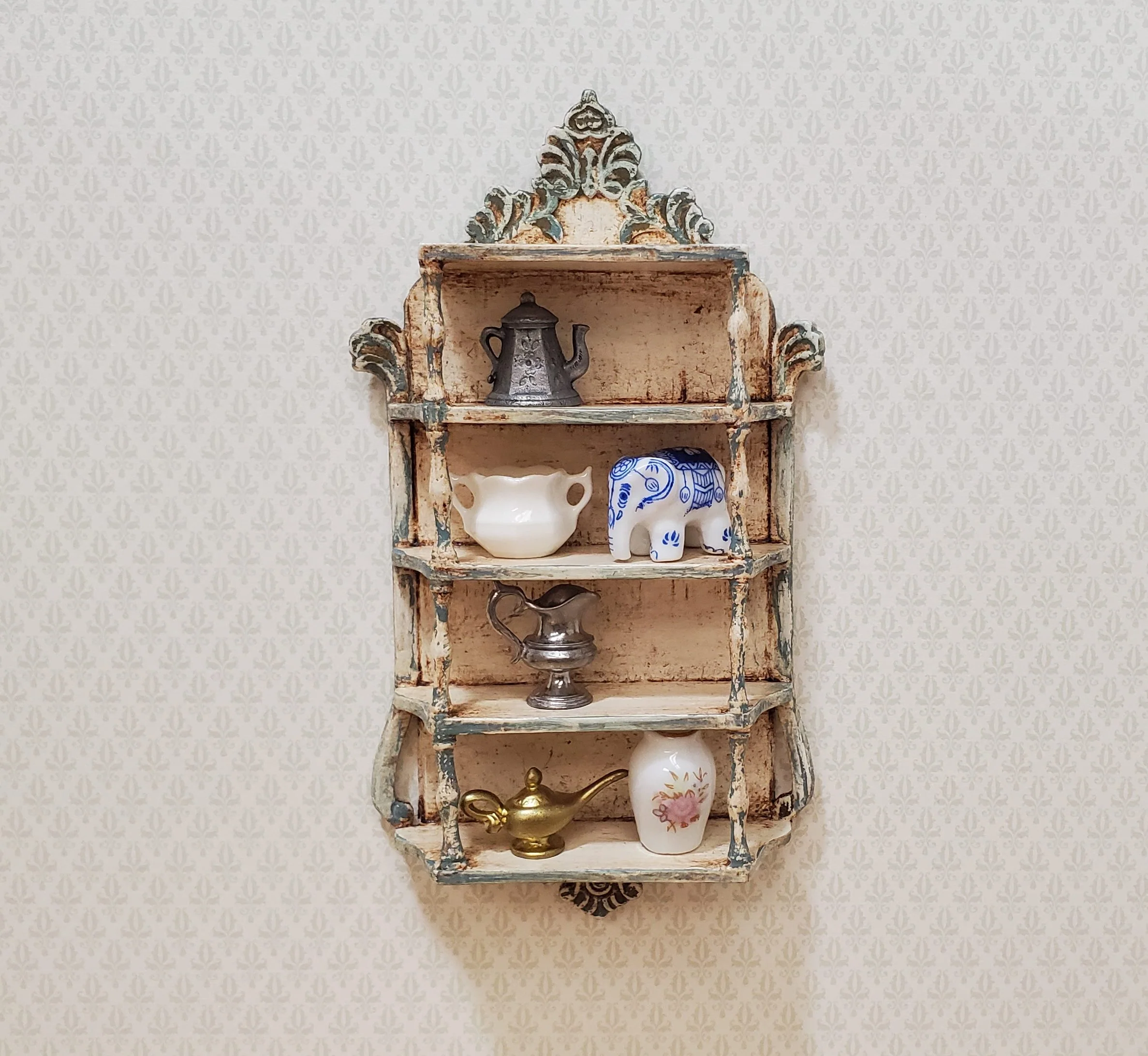 Dollhouse Artisan Hanging Shelf 1:12 Scale Miniature Shelves Shabby Chic - Image 3