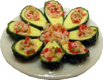 Dollhouse Avocado Tapas on a Plate 1:12 Scale Miniature Food
