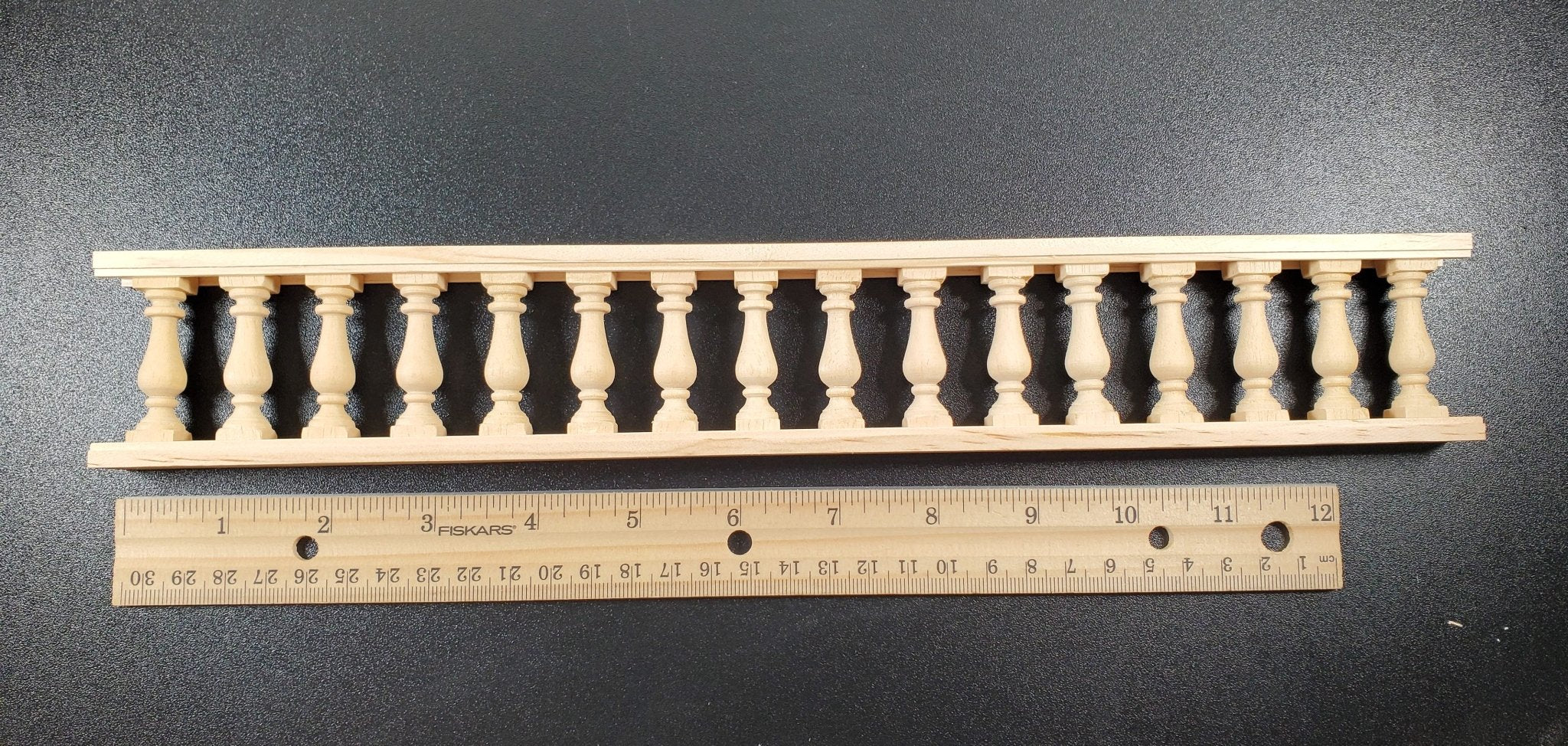 Dollhouse Balustrade Porch Balcony Railing 1 Piece 13 3/8" x 2" 1:12 Scale Miniature - Image 5