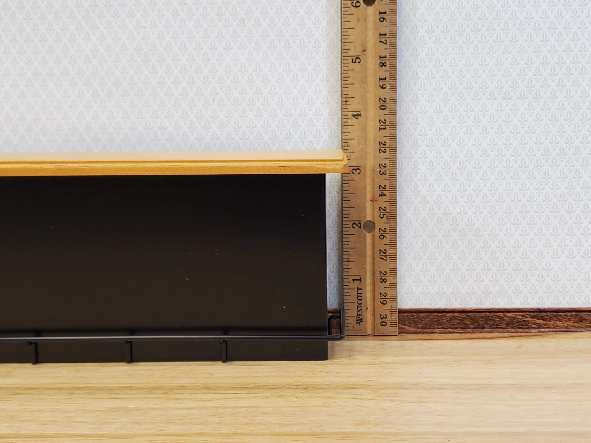 Dollhouse Bar Black Metal with Wood Top Modern Style 1:12 Scale Miniature - Image 7