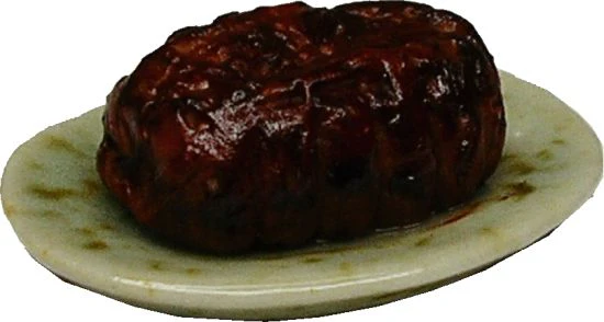 Dollhouse Barbeque Ribs on a Platter 1:12 Scale Miniature Food Kitchen