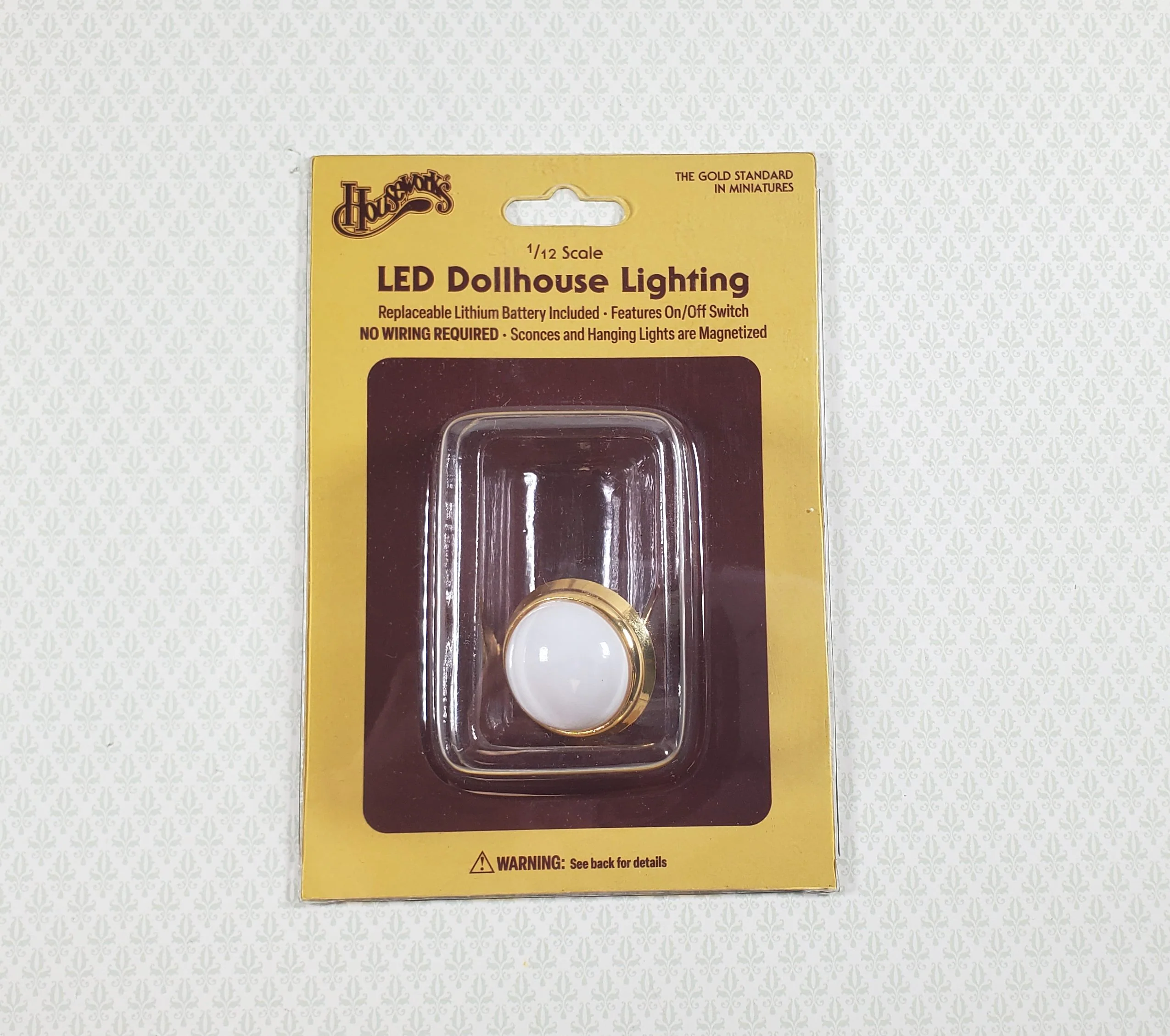 Dollhouse Battery Ceiling Light Low Profile Warm Light 1:12 Scale Houseworks - Image 4