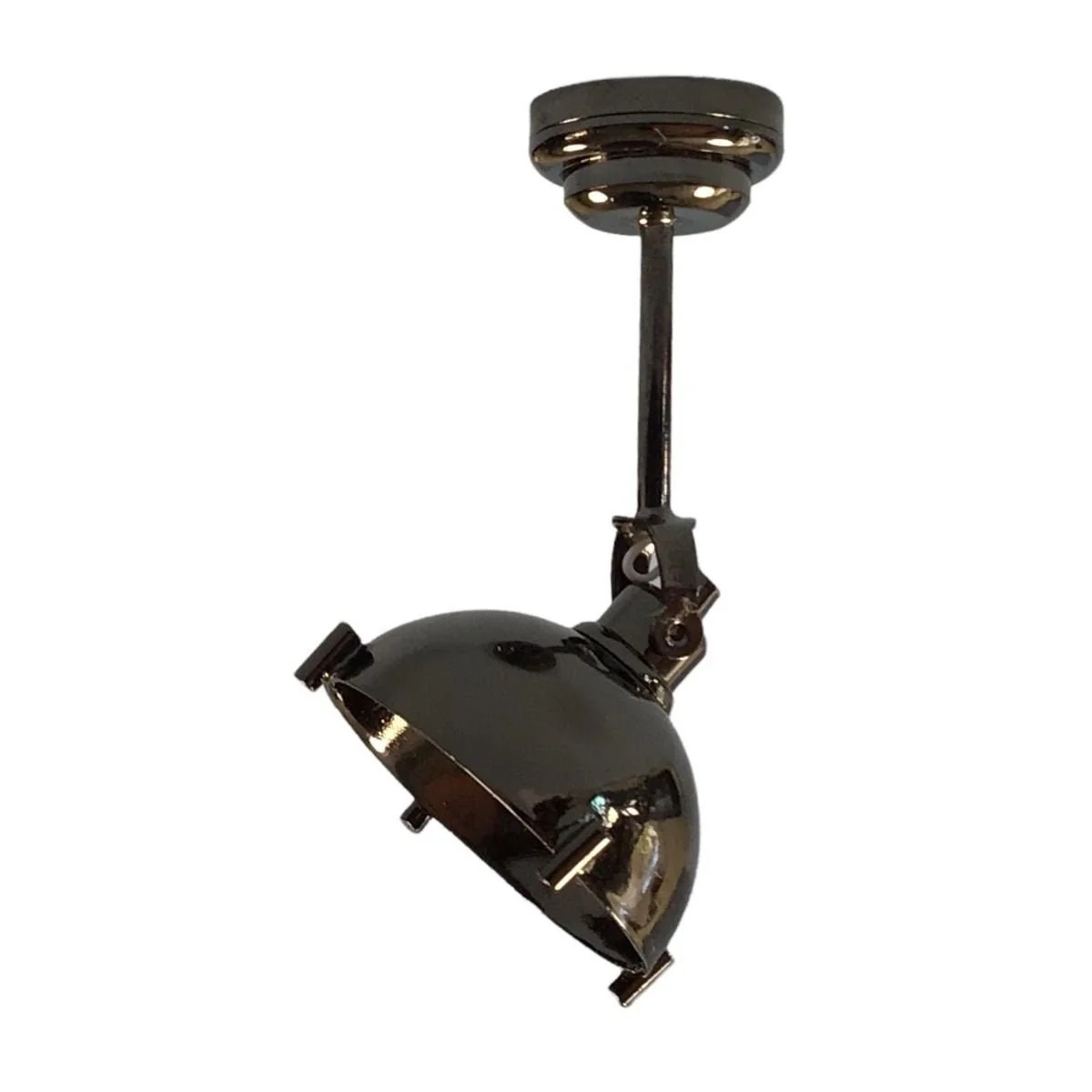 Dollhouse Battery Light Adjustable Industrial Black Chrome Ceiling or Accent 1:12 Scale Miniature - Image 2