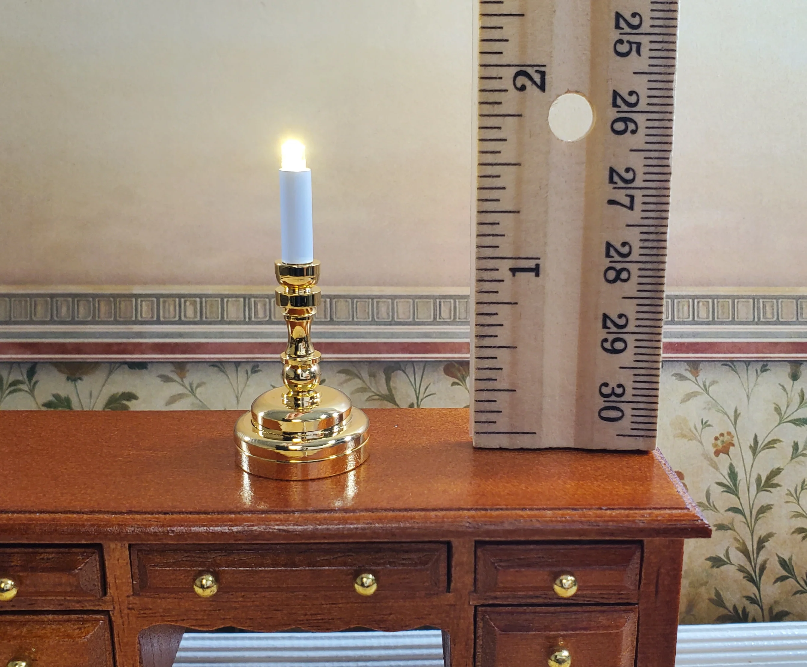 Dollhouse Battery Light with Wand Candle Stick Large 1:12 or 1/6 Scale Lamp - Image 5