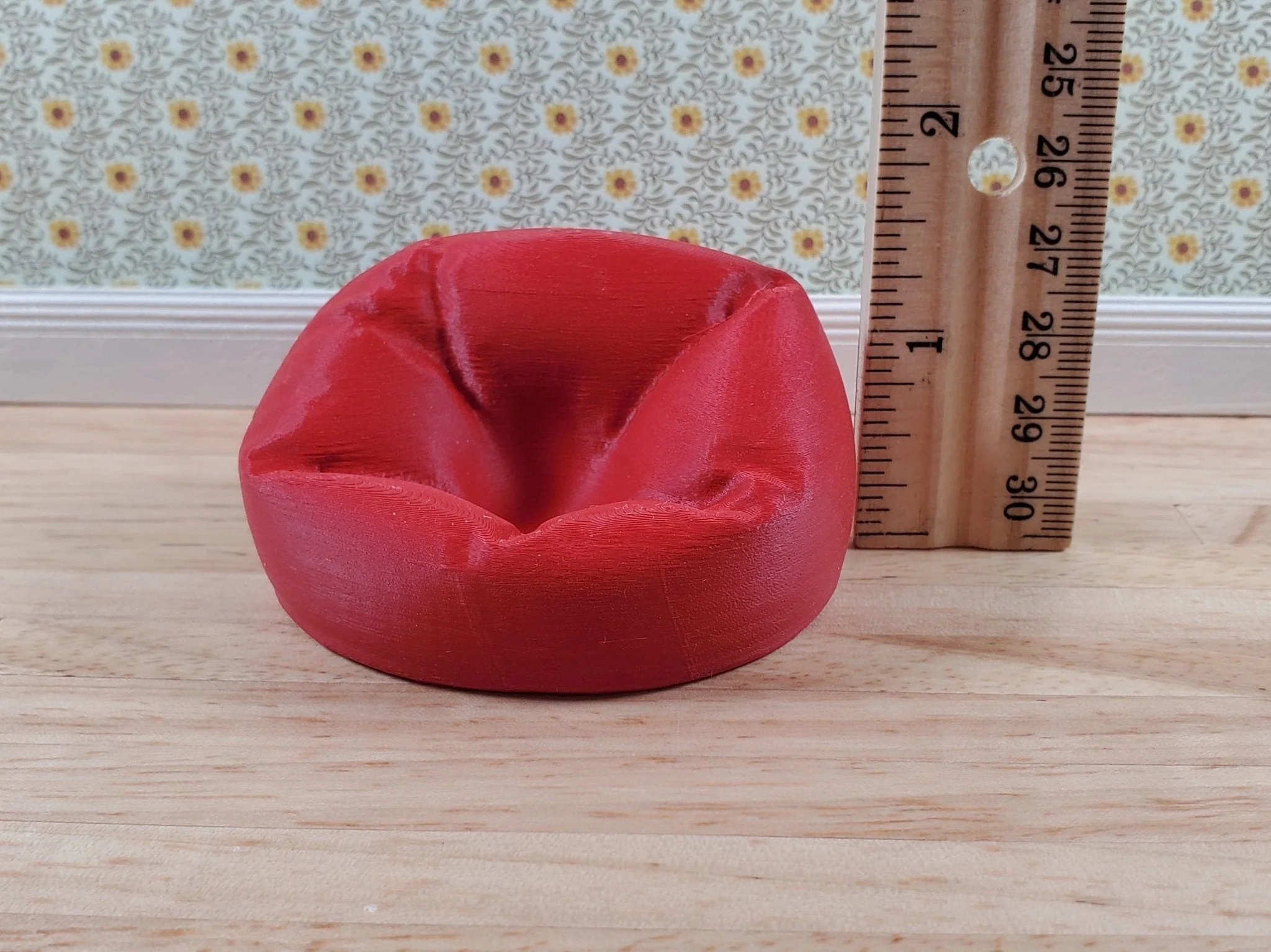 Dollhouse Bean Bag Chair for Child Red 3D Printed 1:12 Scale Miniature - Image 7