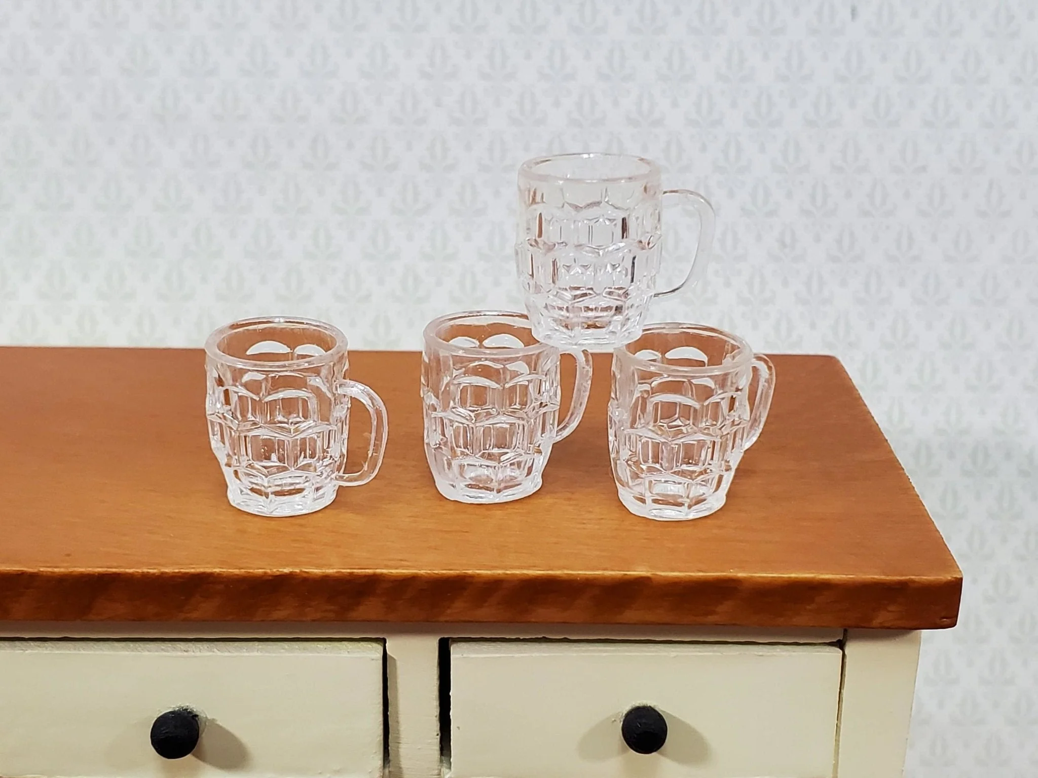 Dollhouse Beer Mugs Set of 4 Pint Size Empty 1:12 Scale Miniature Dishes Glasses Cups - Image 3