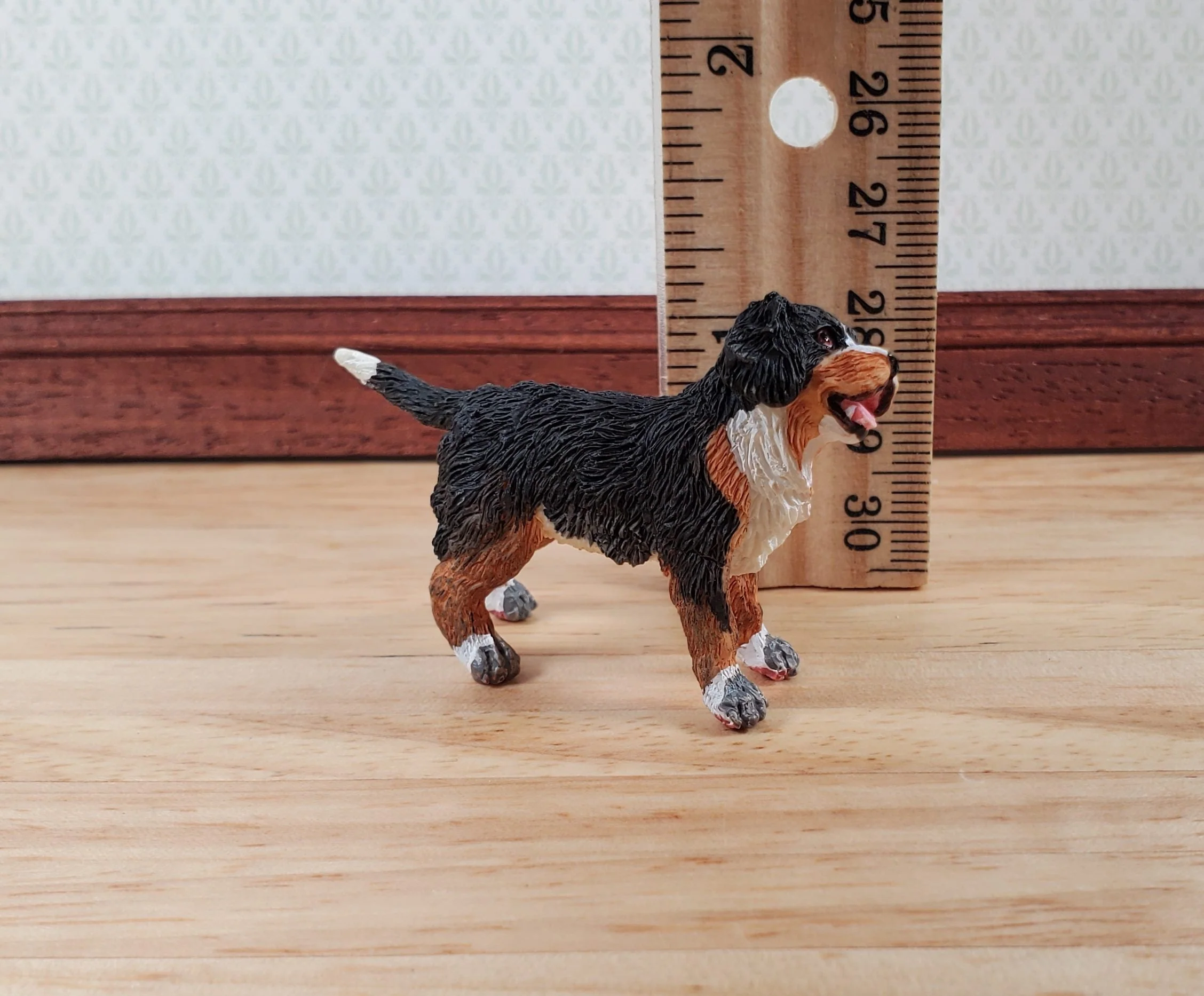 Dollhouse Bernese Mountain Puppy Dog Pet 1:12 Scale Miniature Animal - Image 3