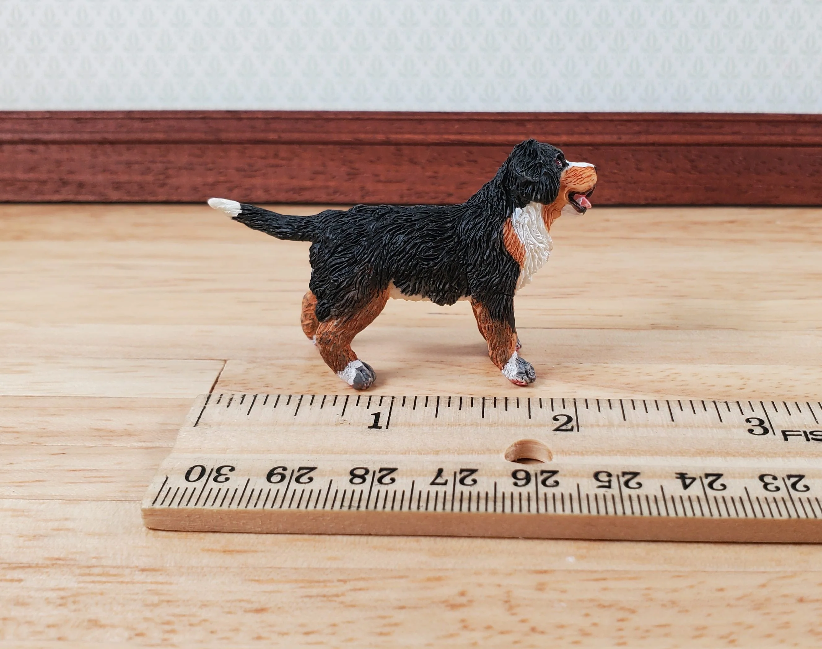Dollhouse Bernese Mountain Puppy Dog Pet 1:12 Scale Miniature Animal - Image 4