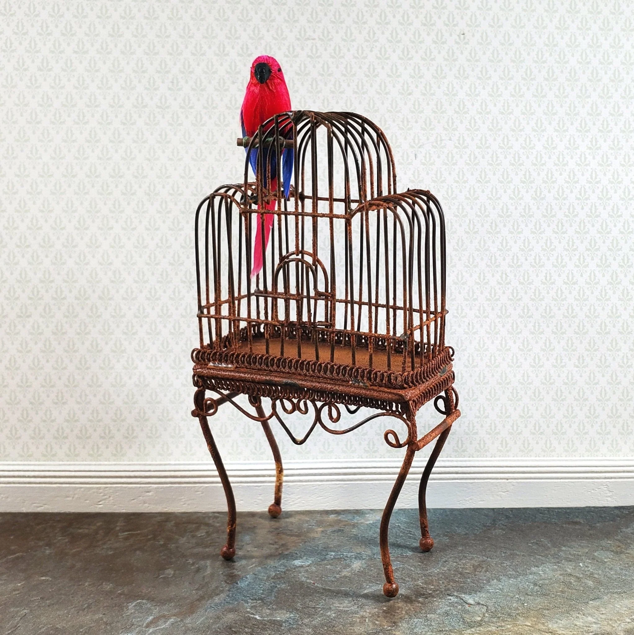 Dollhouse Bird Parrot Scarlet Macaw Large 1:12 Scale Miniature Pet - Image 3