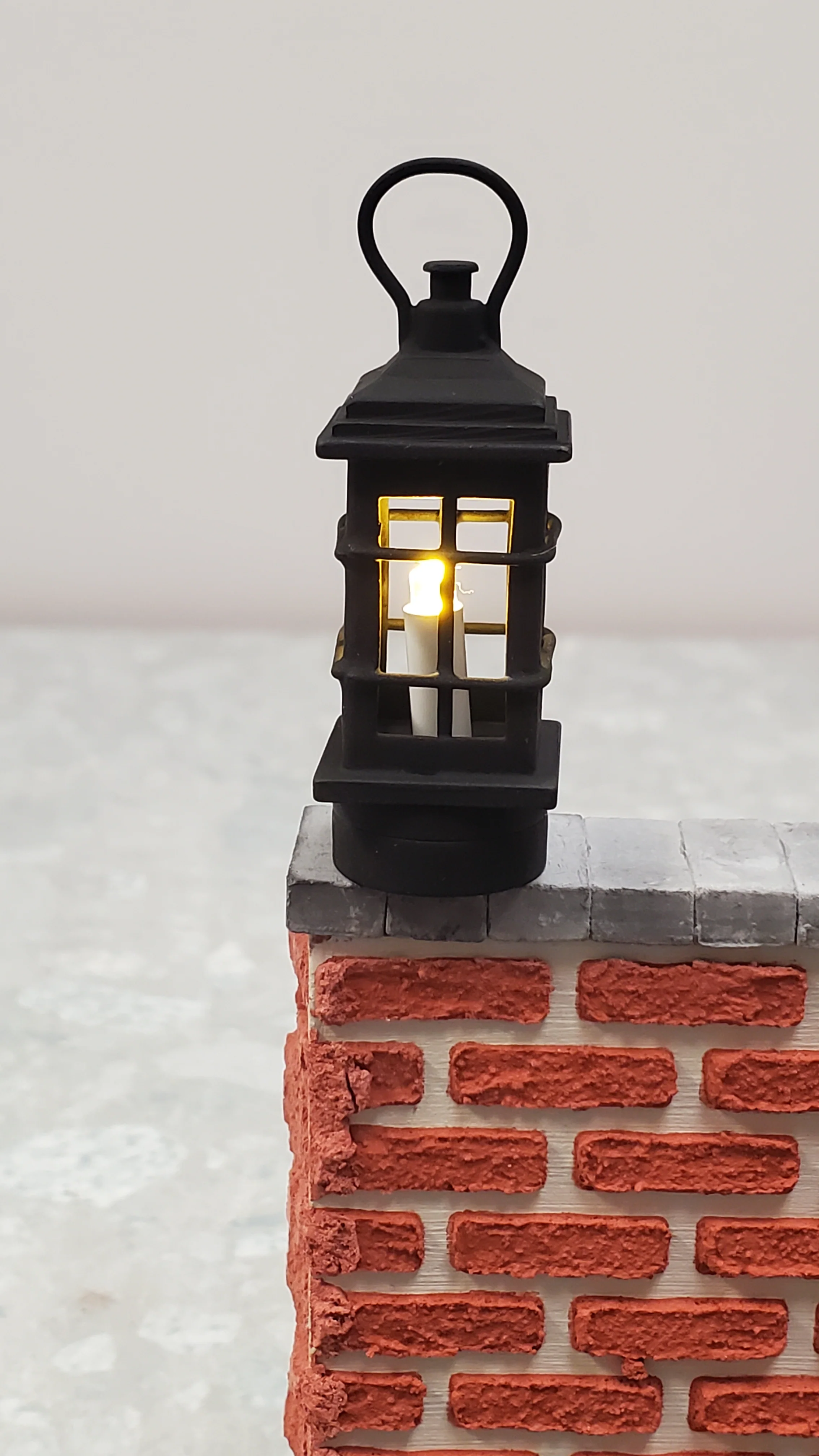 Dollhouse Black Lantern Lamp Wand Light Battery 1:12 Scale Metal Miniature - Image 6