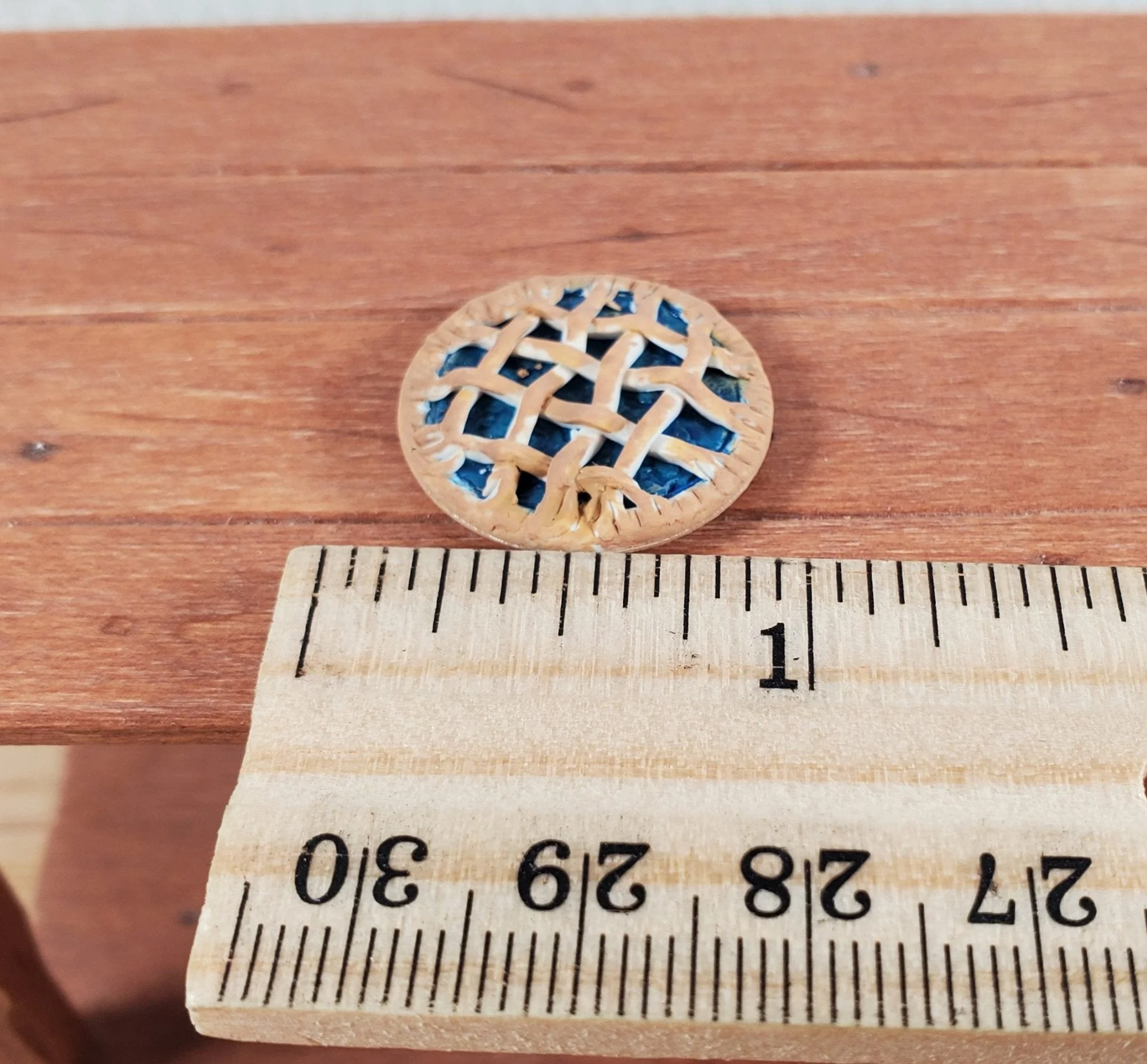 Dollhouse Blueberry Pie on Plate 1:12 Scale Miniature Kitchen Handmade - Image 3