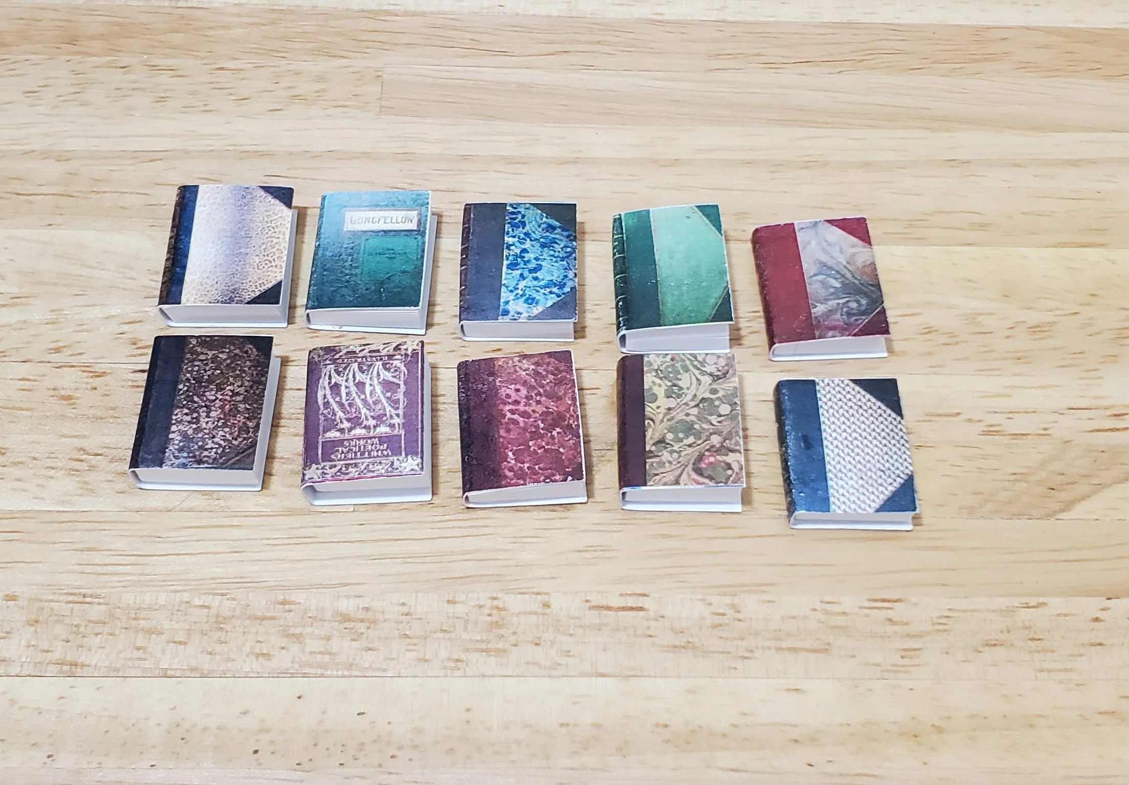 Dollhouse Book Set x10 Antique Style Set #4 1:12 Scale (blank inside) Handmade - Image 2