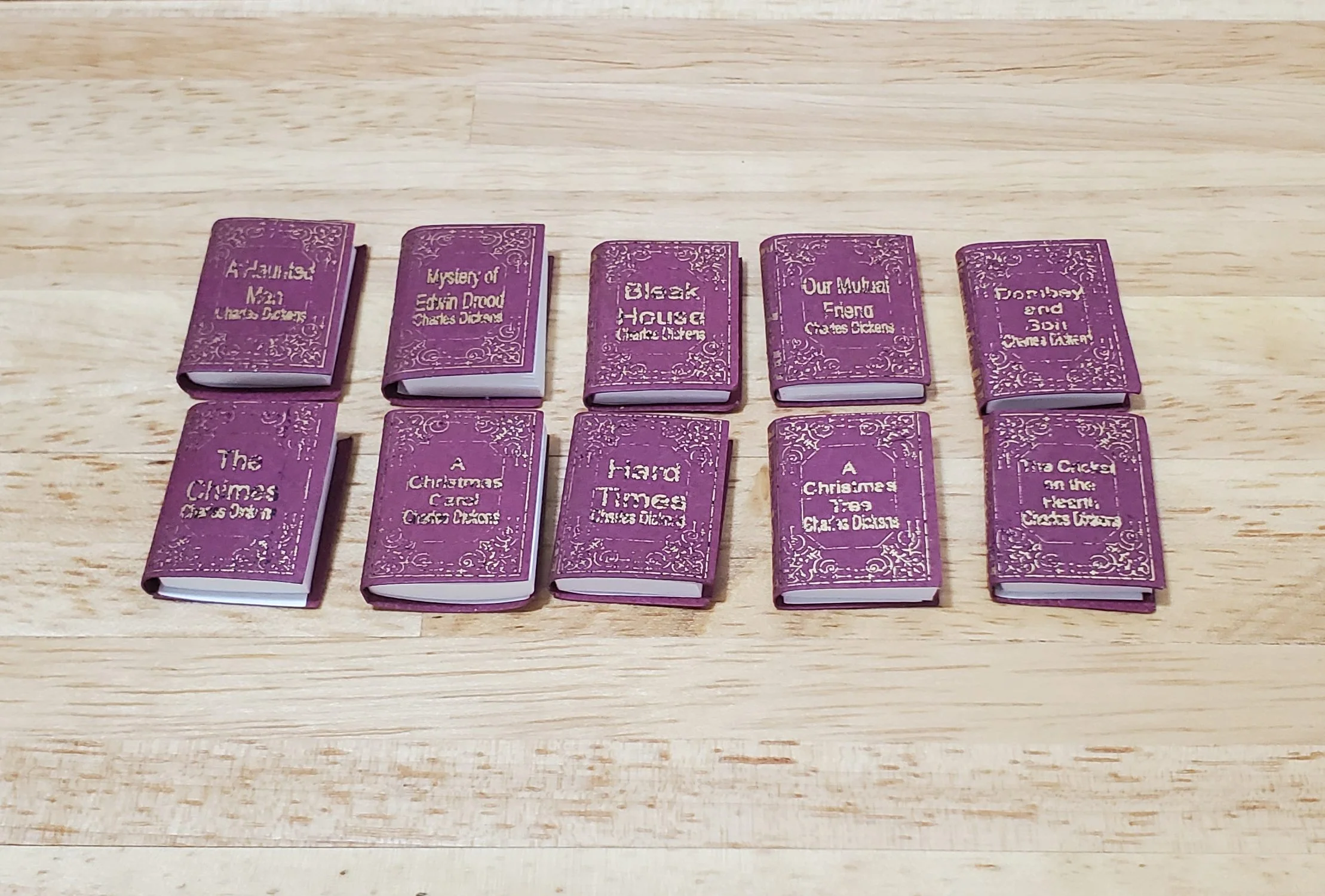 Dollhouse Book Set x10 Charles Dickens 1:12 Scale (blank inside) Handmade - Image 2