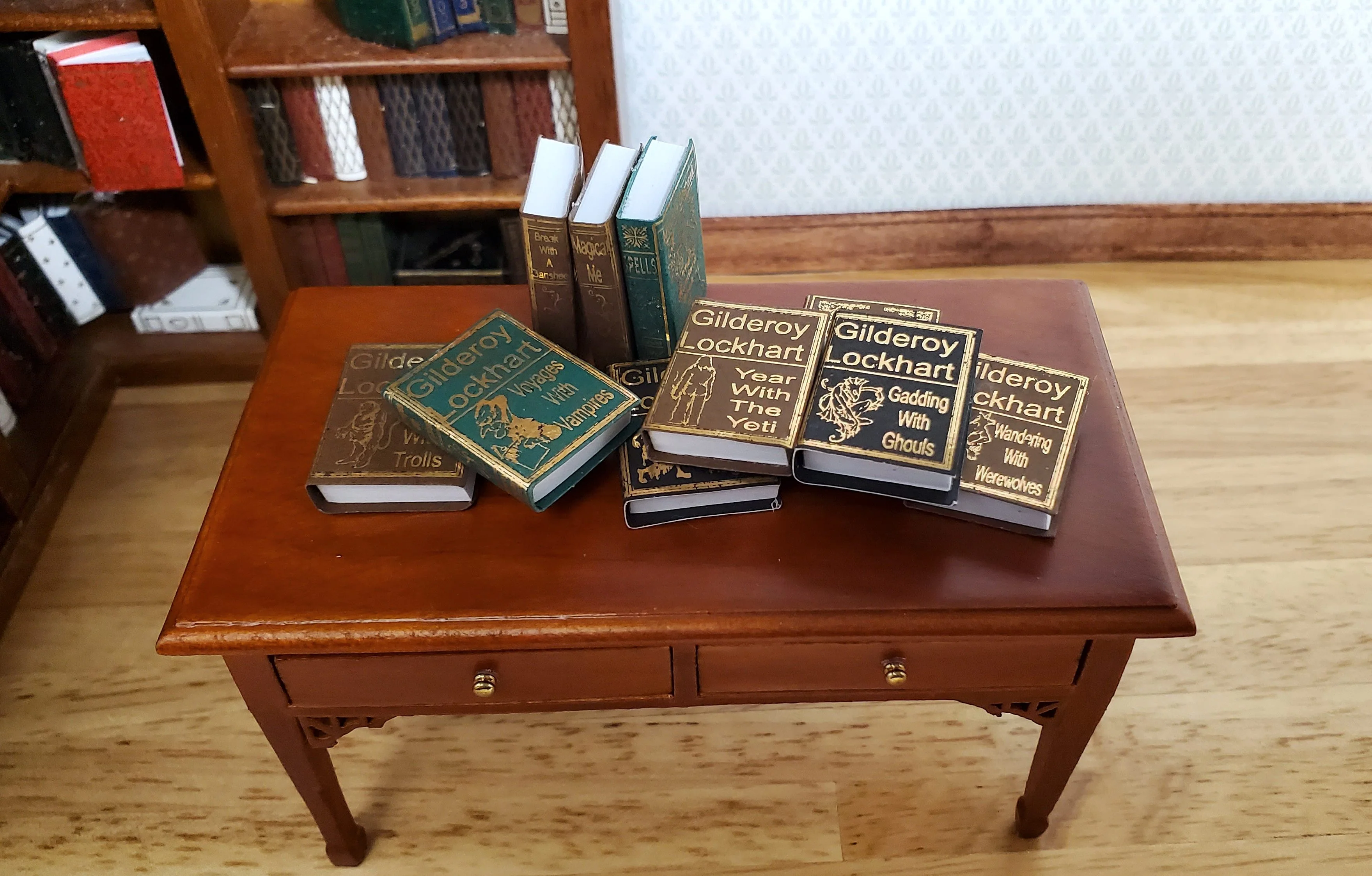 Dollhouse Book Set x10 Wizard School Books 1:12 Scale Miniatures (blank inside) - Image 2