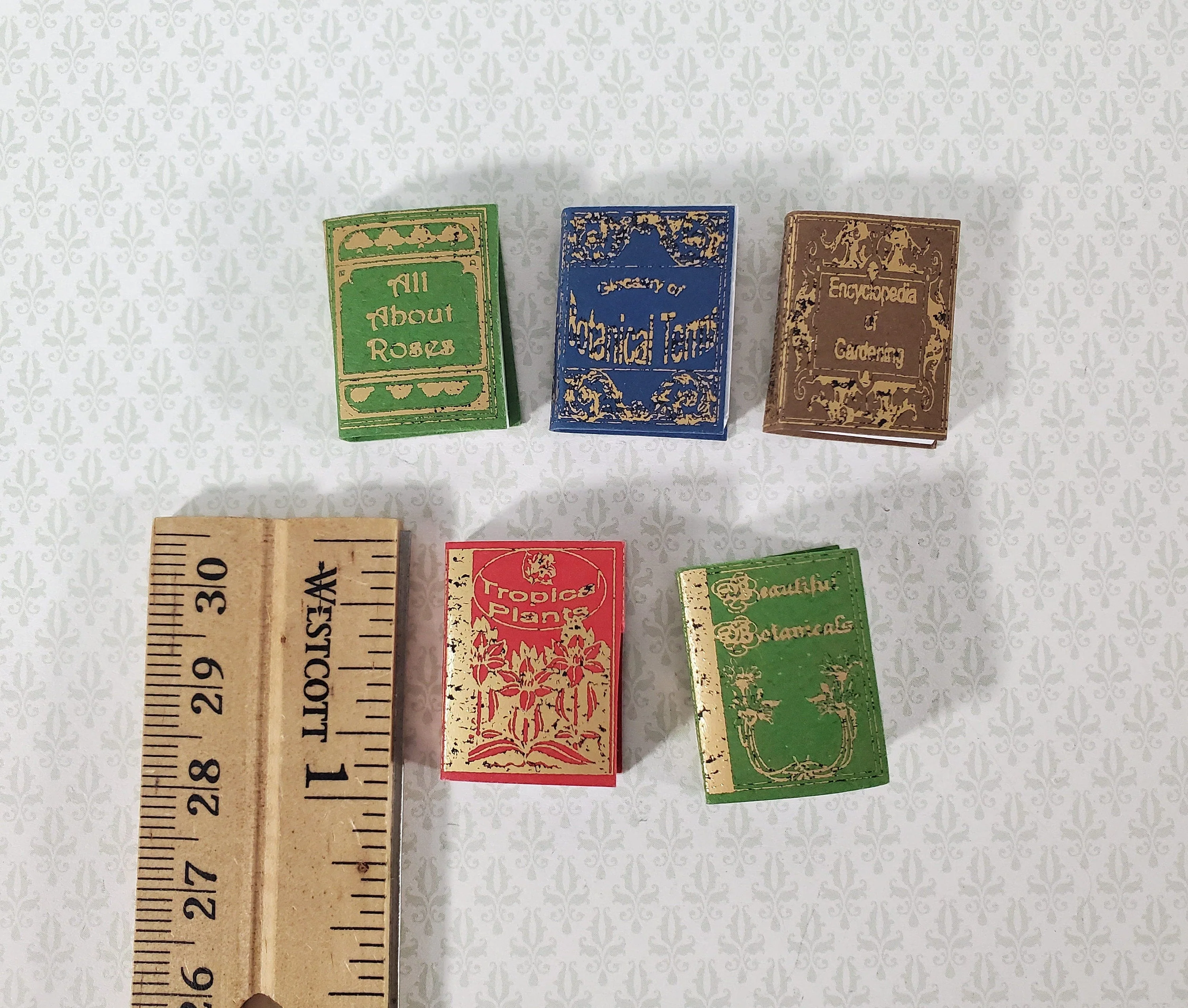 Dollhouse Books on Gardening Set of 5 1:12 Scale Miniatures (blank inside) - Image 3